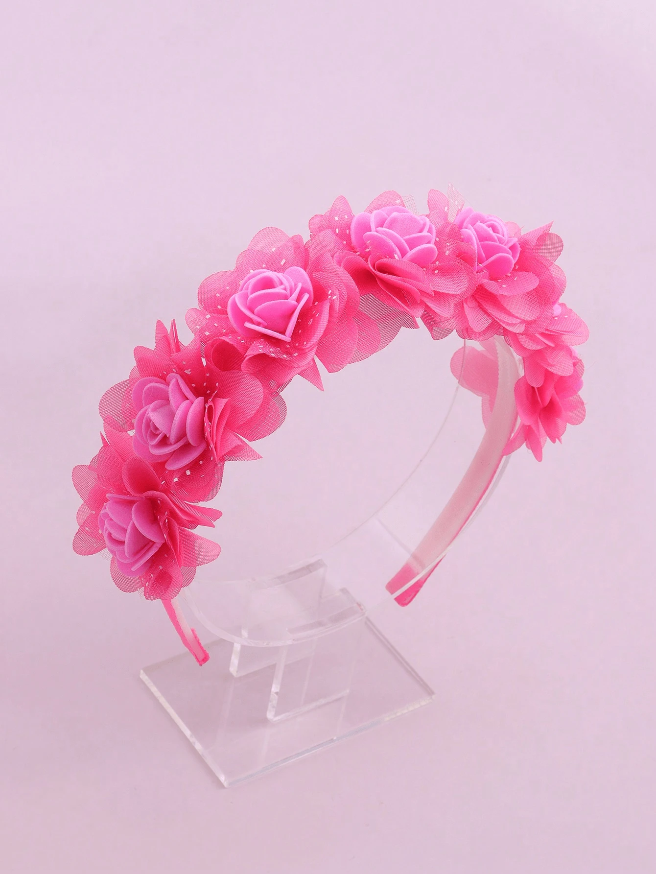 1 Peça Tiara 3D de Flor Fucsia Elegante e da Moda