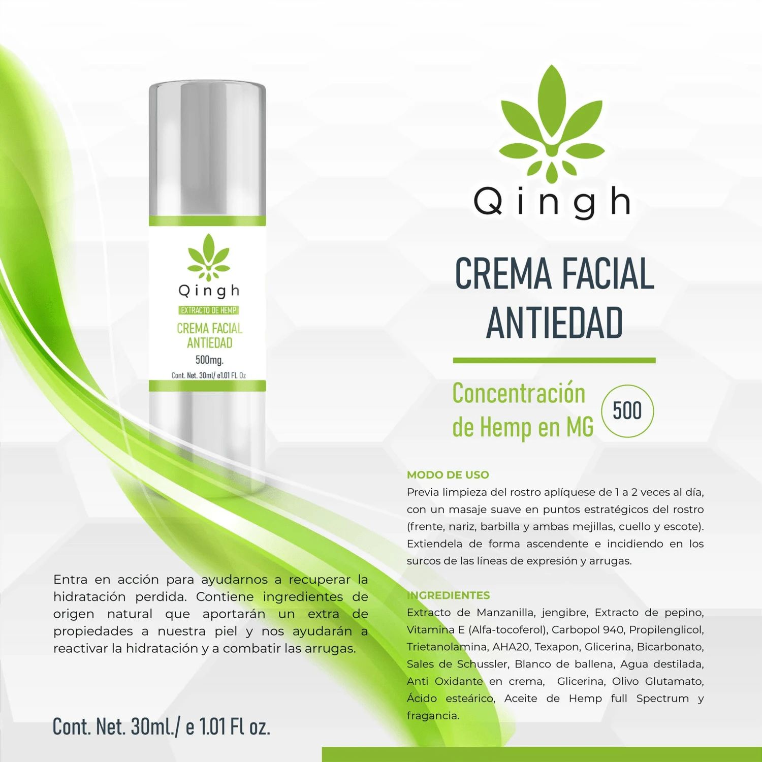 CLINICELL SPA QINGH | Crema Facial Antiedad - 30ml