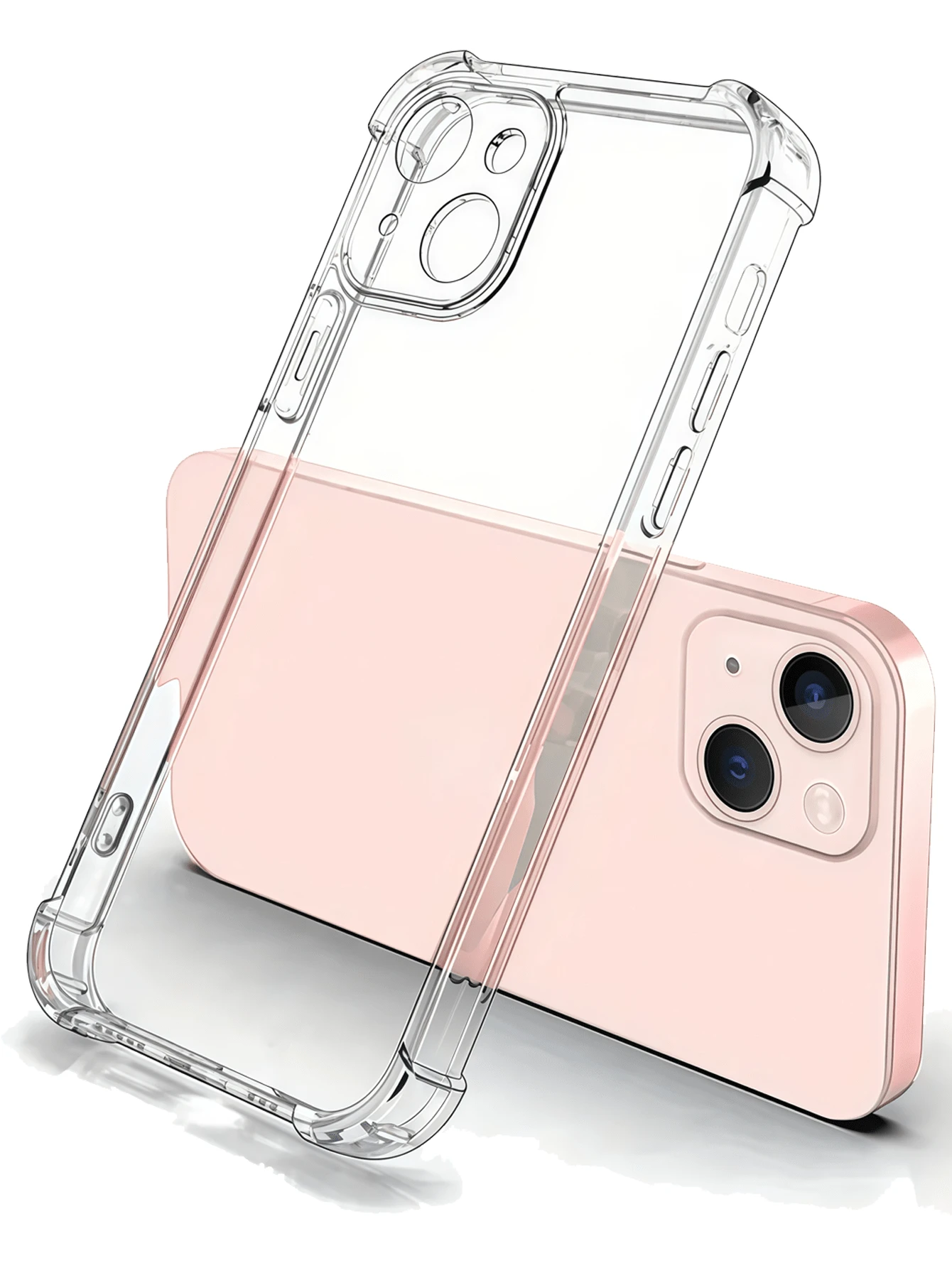1pc Transparent Shockproof Phone Case Compatible With Samsung/Apple///OPPO/ Series Phones, Minimalist Transparent Phone Case, Anti-Fall Phone Case, TPU Shockproof Phone Case (Military-Grade Drop Protection)