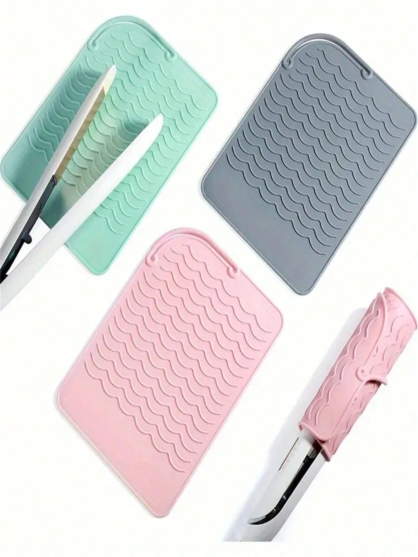 Portable Silicone Heat-Resistant Pad, Straightener, Curling Iron Insulation Pad, Anti Slip And Heat-Resistant Pad, Travel Styling Tool For Travel Dressing Table, Travel Case For Hairdressing Tools - Heat-Resistant Pad, Straightener Pad, And Curling Iron Sleeve