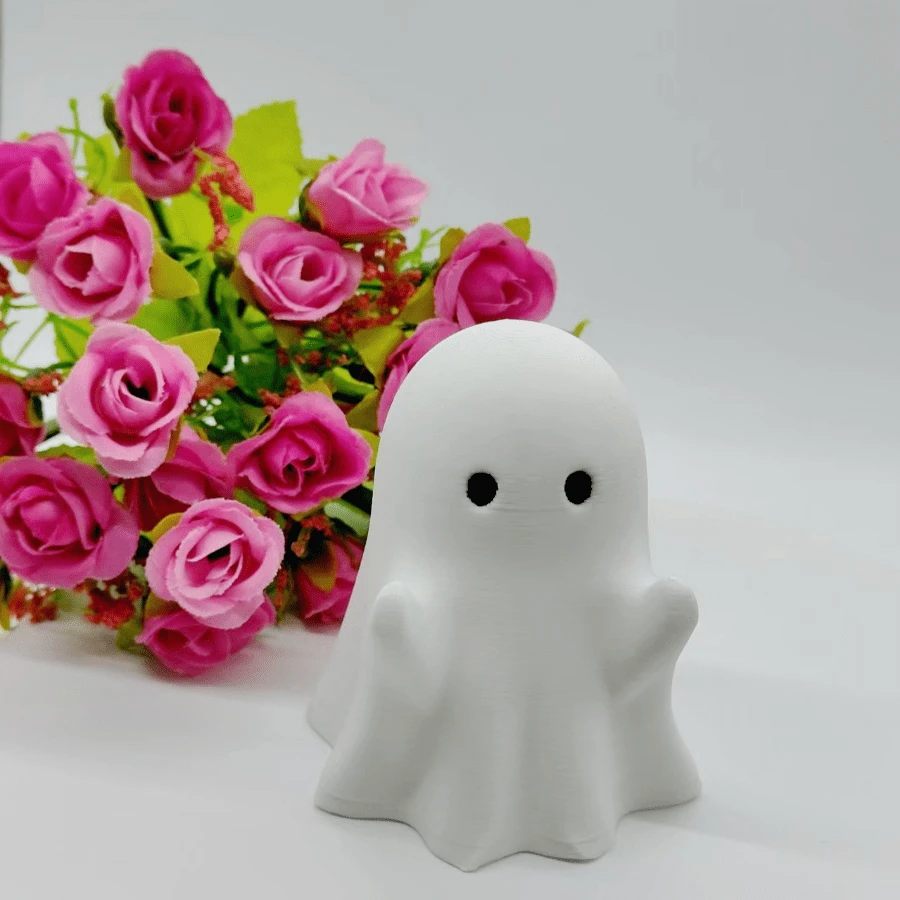 1pc 3D Printed Ghost Statue, Cute Desk Top Decor For Office & Home - Inspirational Office Desk Ornament, Creative Gift