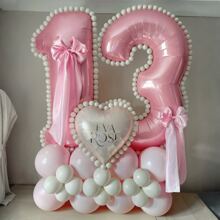 Pink Number White Ball Set
