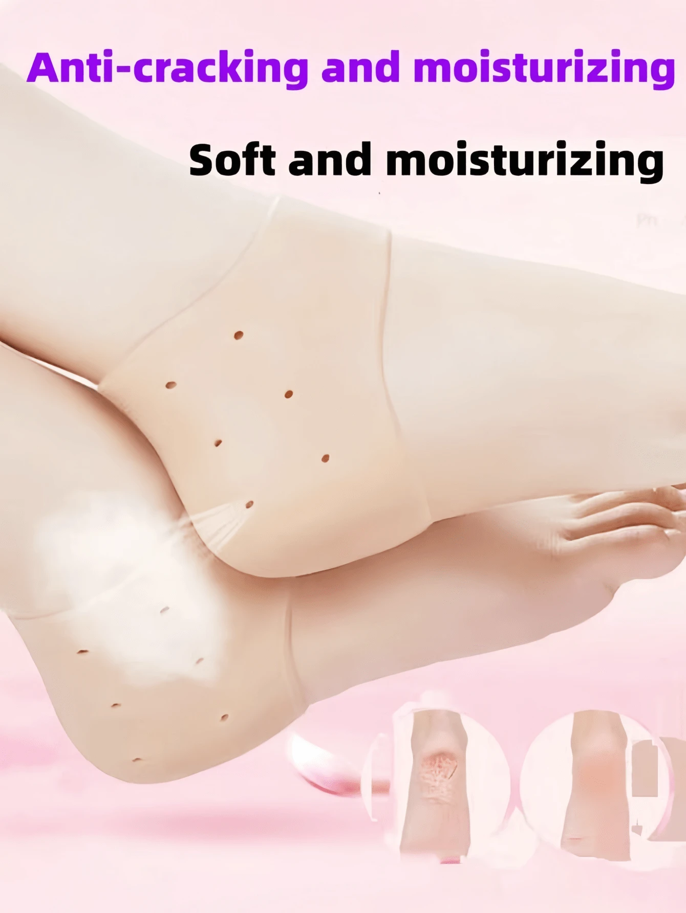 Heel Pad Protector, Moisturizing, Cracked Heel Relief, Soft And Comfortable, Repairing Dry, Cracked Feet For Men And Women, Washable And Reusable, Suitable For Calloused, Peeling, Foul-Smelling Or Darkened Feet, Ideal Holiday Gift