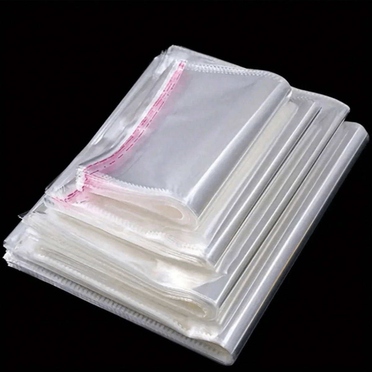 100 pezzi Sacchetti autoadesivi in OPP, doppio strato in plastica da 5 mil, trasparenti, sacchetti per confezione regalo per indumenti con chiusura automatica