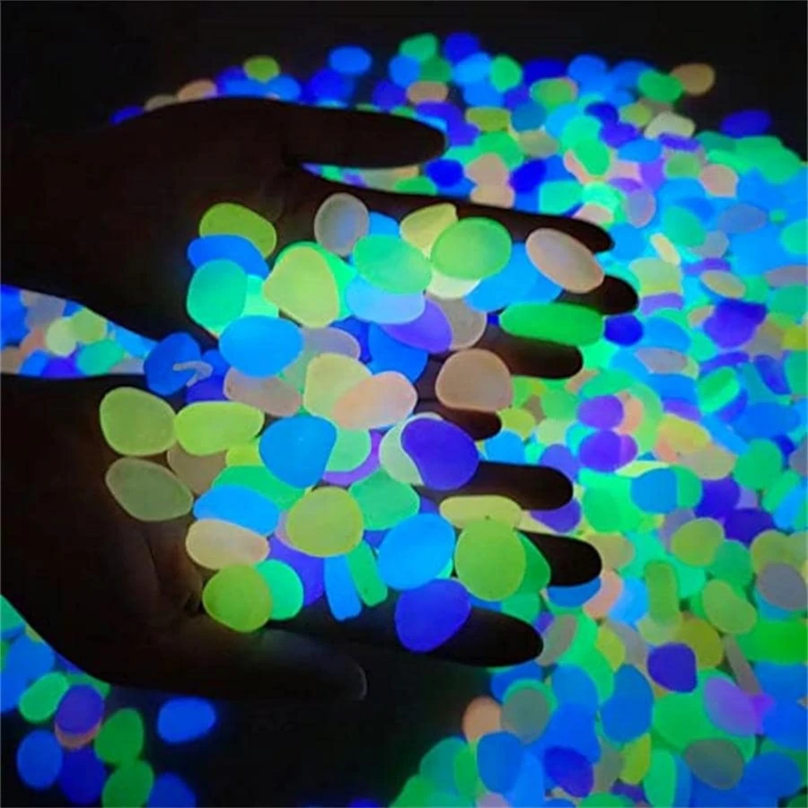 2025 Best-Selling New 50/100/200pcs Colorful Luminous Pebbles, Bright Glow Stones For Aquarium Landscaping/ Road Decoration Glowing Pebbles