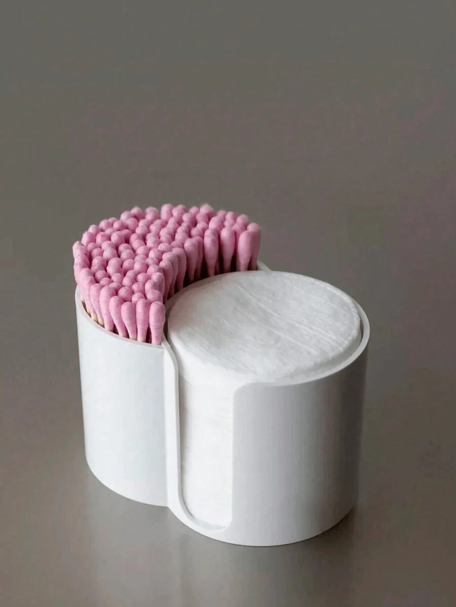 1 Pc Cotton Pad Holder, Cotton Swab Holder, Desk Organizer, Bathroom Organizer, Clear Storage Box, Space Saving, Easy To See, Dustproof And Waterproof, Easy To Clean, Suitable For Vanity, Bathroom, Bedroom, Etc., Make Your Desktop Tidy And Organized