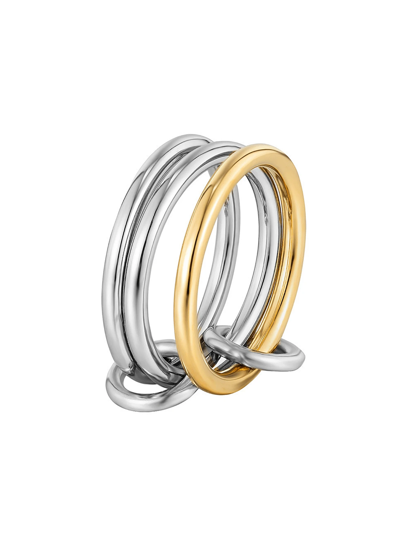 1 Stück 18K vergoldeter Edelstahl Multi-Layer Glücksring für Frauen