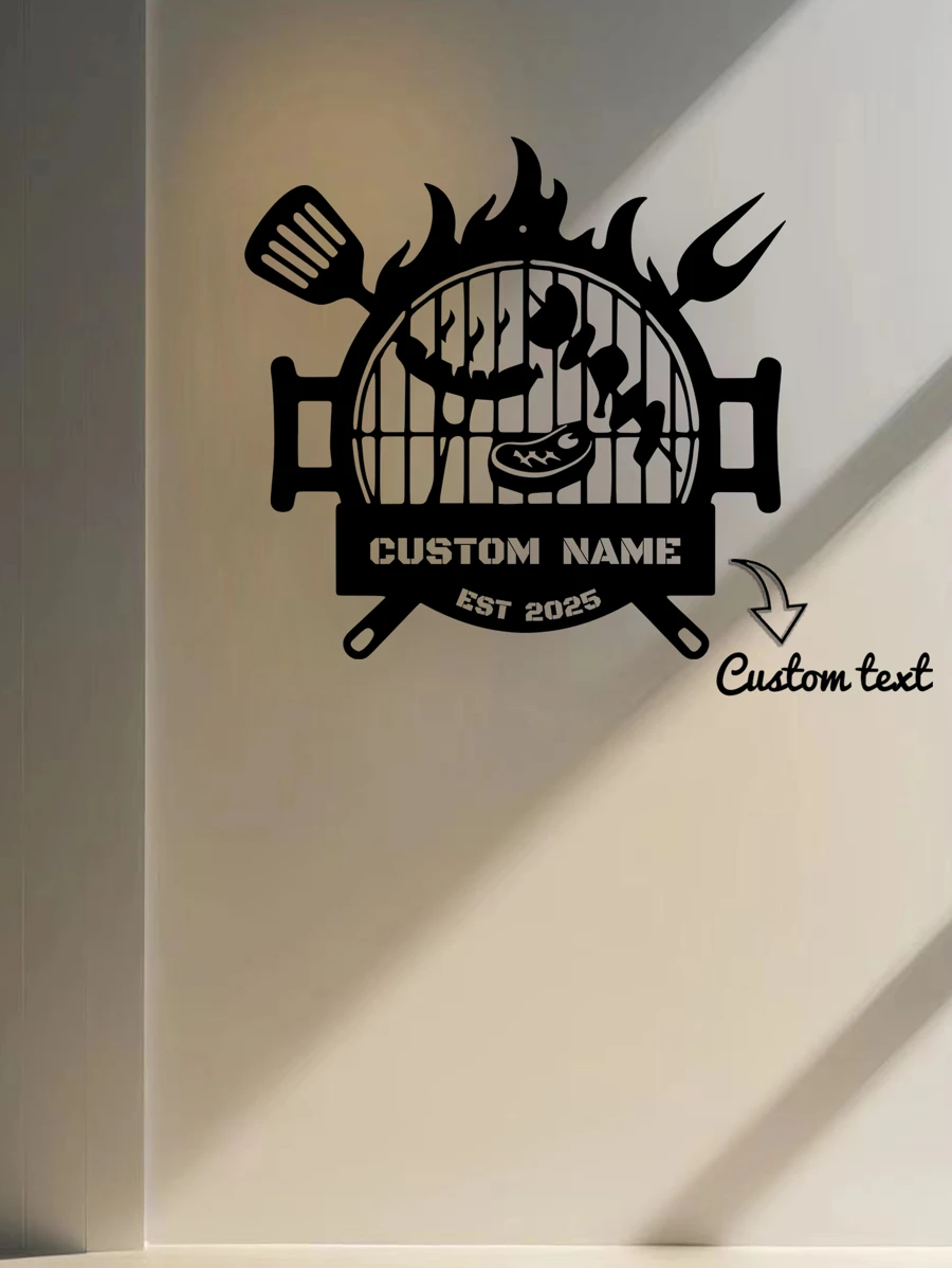 1pc Customizable Metal Barbecue Wall Decor, Rustic Outdoor Kitchen Decoration, Metal Barbecue Art Sign & Design, Perfect Gift For Dad And New Home Housewarming Gifts Birthday Graduation,Multi-Functional,Adjustable,Durable,Ornamental,Reusable,Exquisite,Adorable,High-Quality,Modern,Colorful,Cute,Comfortable,Stylish,Custom,Personalized,Unique,Ideal Gifts For Him,Ideal Gifts For Her,Home Refresh