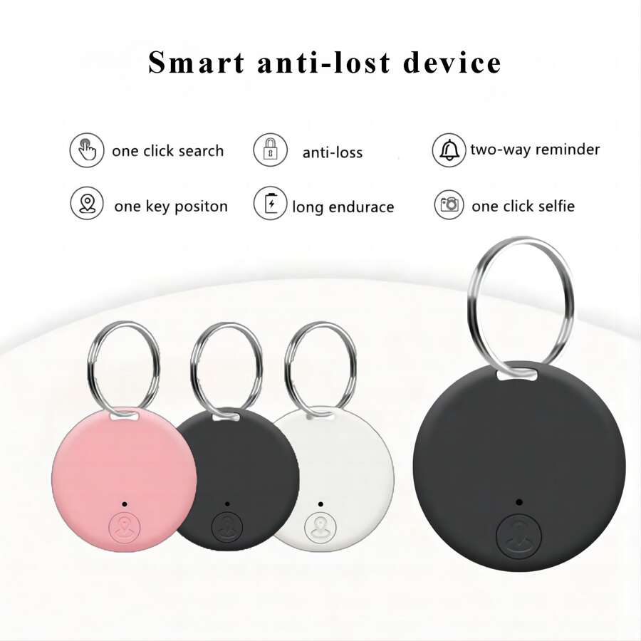 1pc Round Bluetooth Anti-Lost Tracker, Smart Item Finder, Compatible With IOS/Android, 15m Bluetooth Alarm, APP Remote Locator For Pets, Keys, Valuables, No SIM Card Required, Battery Replaceable
