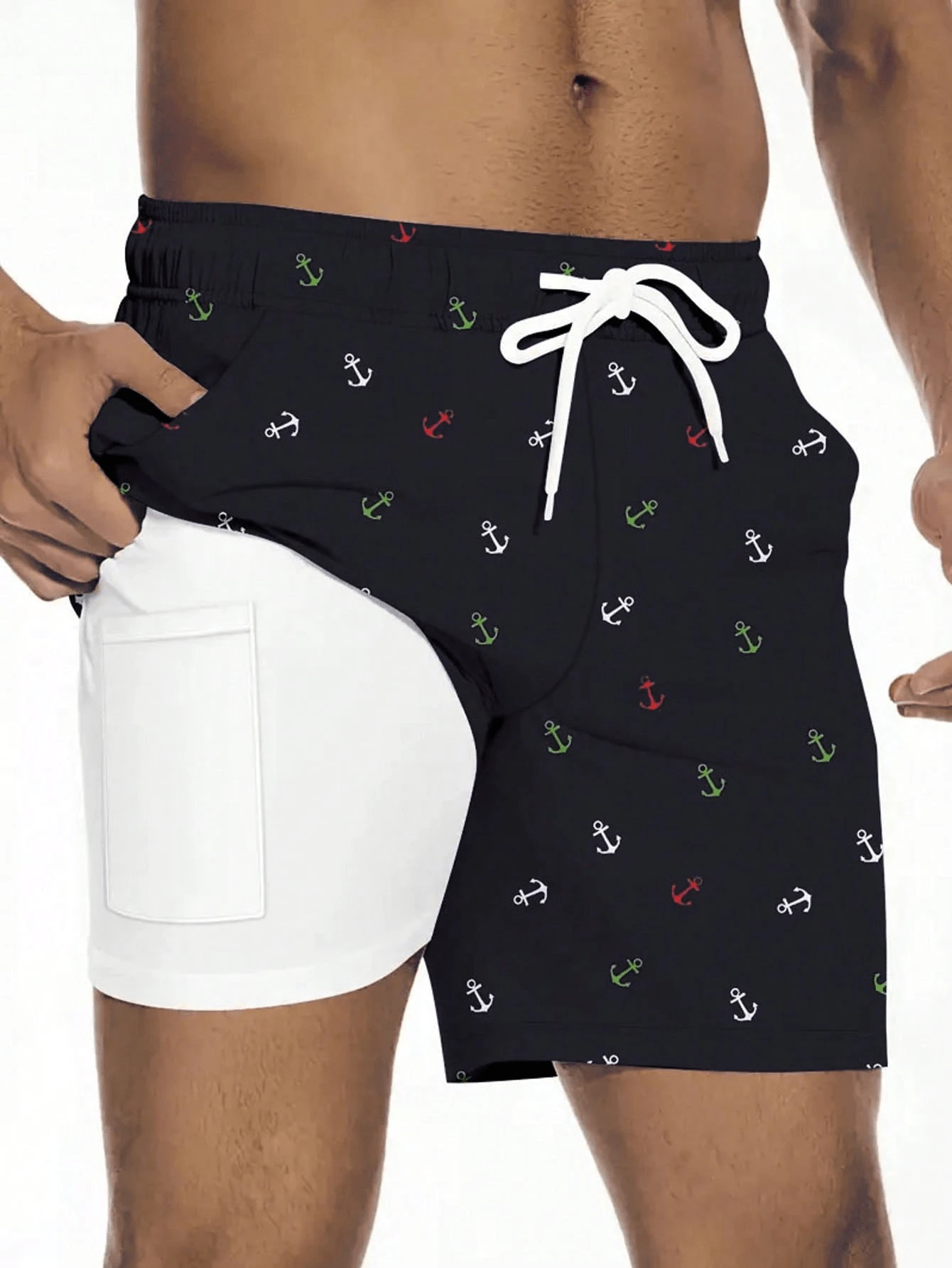 Pantalones cortos casuales de vacaciones para hombres, corte slim