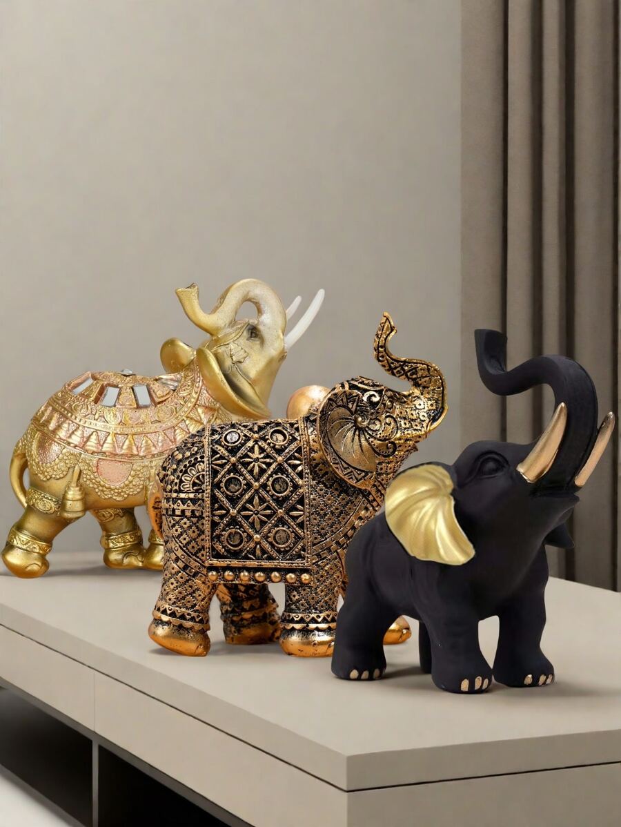 1pc Elephant Home Office Desktop Decorative OrnamentFor Living Room Foyer Best Gifts Birthday Graduation