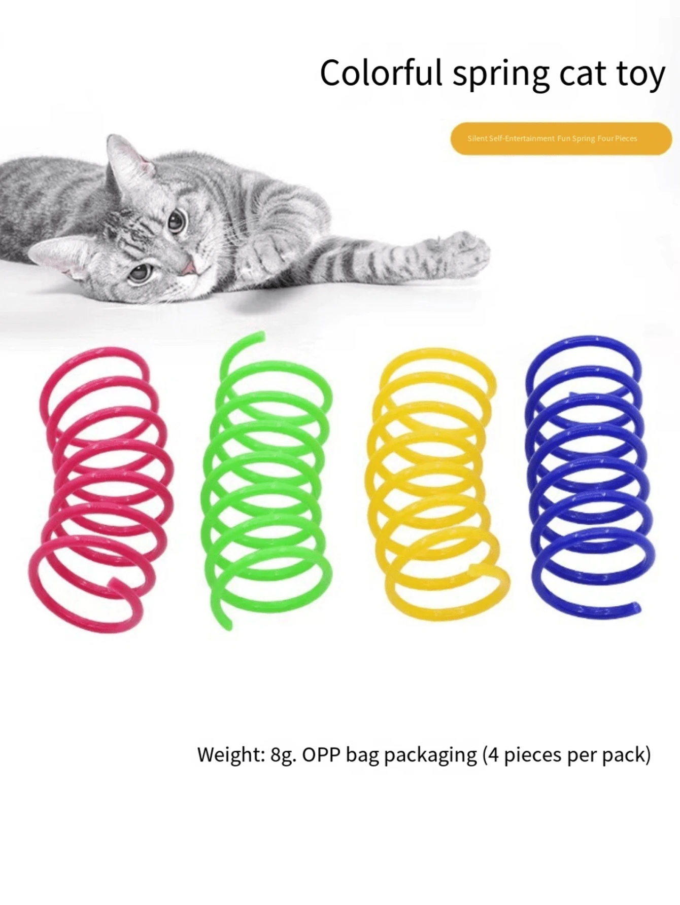 1pc Pet Self-Playing Spring Toy, Small Cats/Dogs Self-Entertainment Spring Toy Set, Multi-Colors & Styles Available (Red, Blue, Yellow, Green, 4-Piece Set), Pet Self-Playing Chew Toy Set
