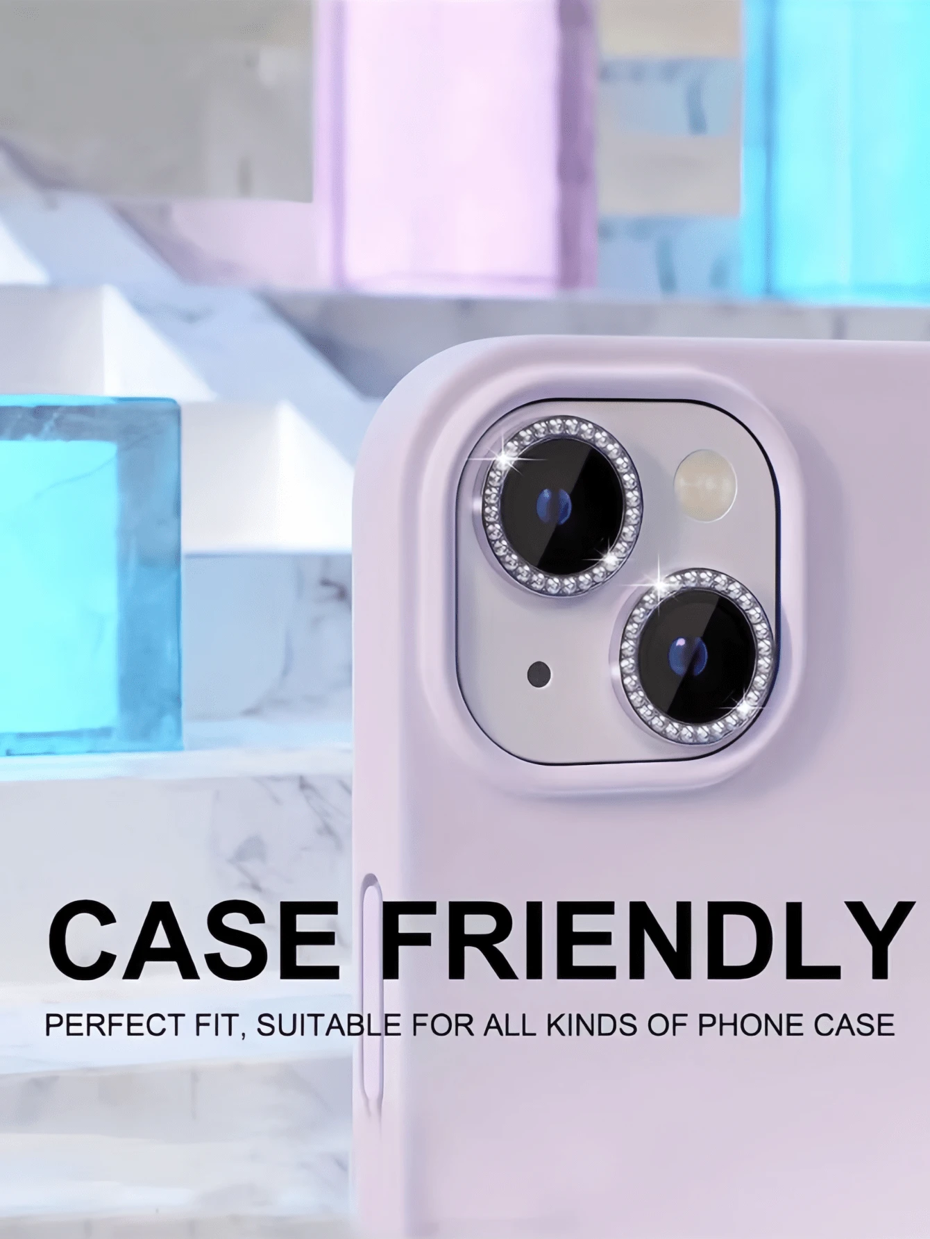 Light Purple Flash Lens Cover For IPhone 14 Pro Max 16E 13 12 11 15 Pro Max 16 Mini Fashion Accessories, Flash Lens Protector, High-Definition Scratch-Resistant Tempered Glass, No Bubbles, Easy To Adhere