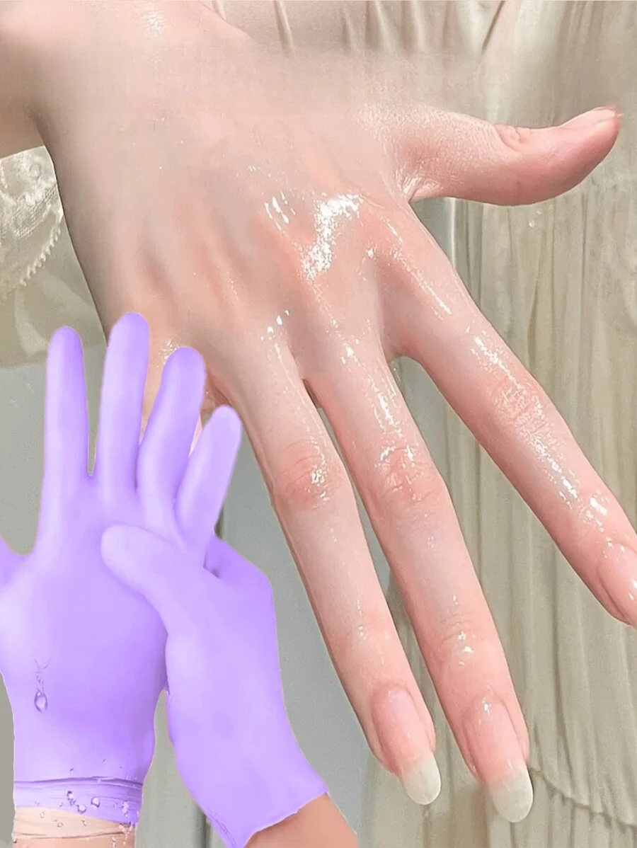 1Pair Purple Moisturizing Hand Gloves, For Dry Cracked Skin Softening Exfoliating Feet Hand Care Tools, Soft Silicone Gel, Skin Repairing, Reusable, Suitable For Hand Care, Beige/Pink,Hand Care,Gift,Care Tools, Soft Silicone Gloves, Gel Spa Moisturizing Gloves, Aloe Vera Lotion Gloves For Repairing Dry, One Size Fits All, Ideal For Home Hydration, Moisturizing Hand Gloves,Gift For My Mother,Mother's Day,Travel Accessories