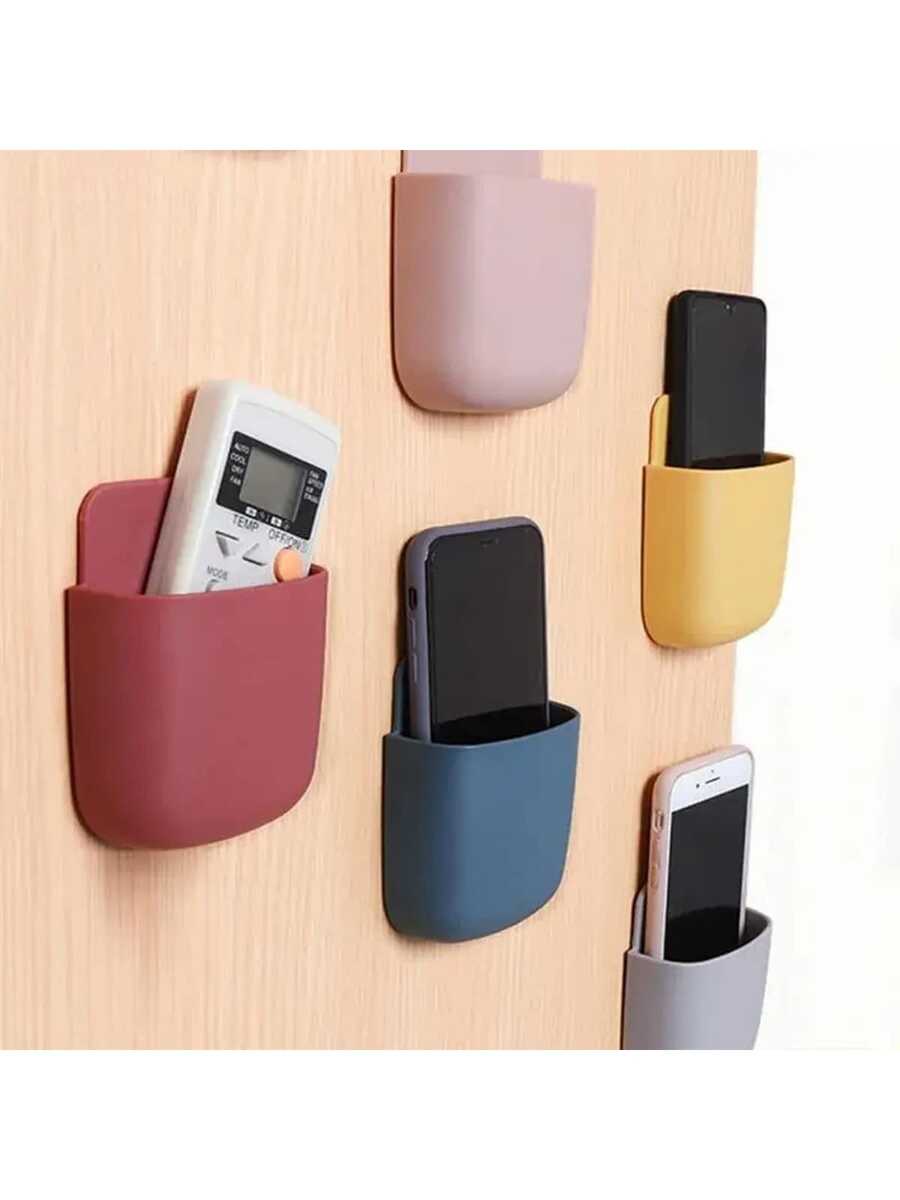 Praktischer, vielseitiger, wandmontierter Aufbewahrungsorganizer - Selbstklebende Kunststoffbox für Handy, Fernbedienungen und mehr - perfekt für Heimorganisation, Aufbewahrungsregale
