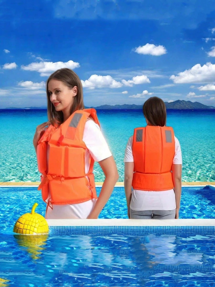 1 pieza Chaleco salvavidas premium de alta flotabilidad para adultos para uso en exteriores, versión reforzada y gruesa para botes, deriva, pesca y natación