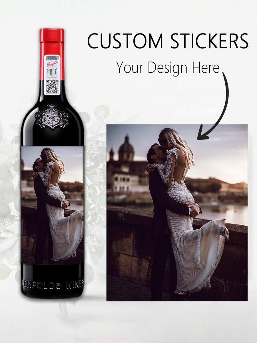 Da 4 a 9 etichette personalizzate per vino con testo/foto/logo, adatte per San Valentino, neosposi, personalizzazione di immagini o loghi, regali di compleanno con etichette per bottiglie di vino
