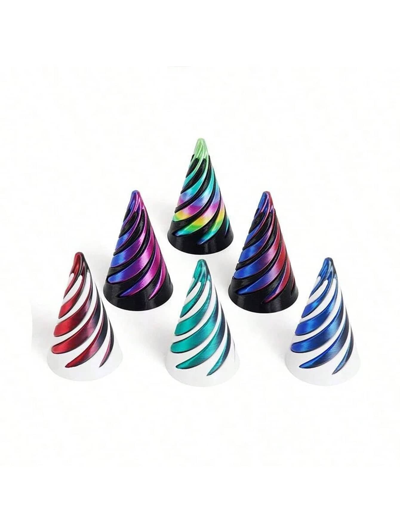 1 pièce de décoration d'arbre de Noël en forme de cône spiral imprimé en 3D en matériau plastique, convenant pour la décoration de bureau et de maisons de vacances. Convient pour les fêtes de Thanksgiving, d'anniversaire, de la Saint-Valentin, de Noël, de mariage, de printemps, d'Halloween et les fêtes pour adultes.