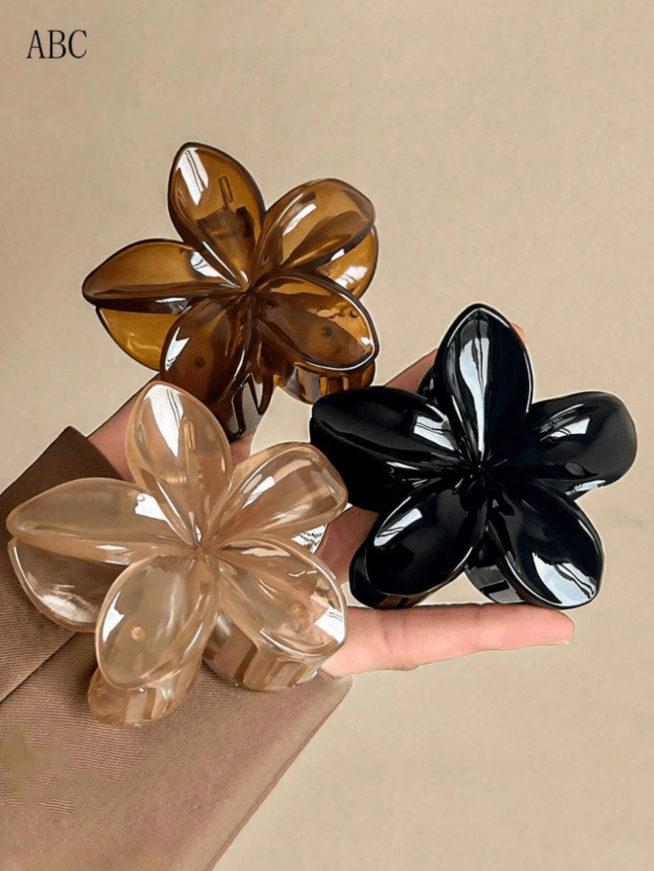 3pcs Summer Hawaiian Flower Hair Clips, Solid Color Hibiscus Hair Clips, Suitable For Fine Hair, Adorable Hair Clips, Suitable For Thick Hair, Tropical Beach Hair Accessories, Festival Gift For Girls