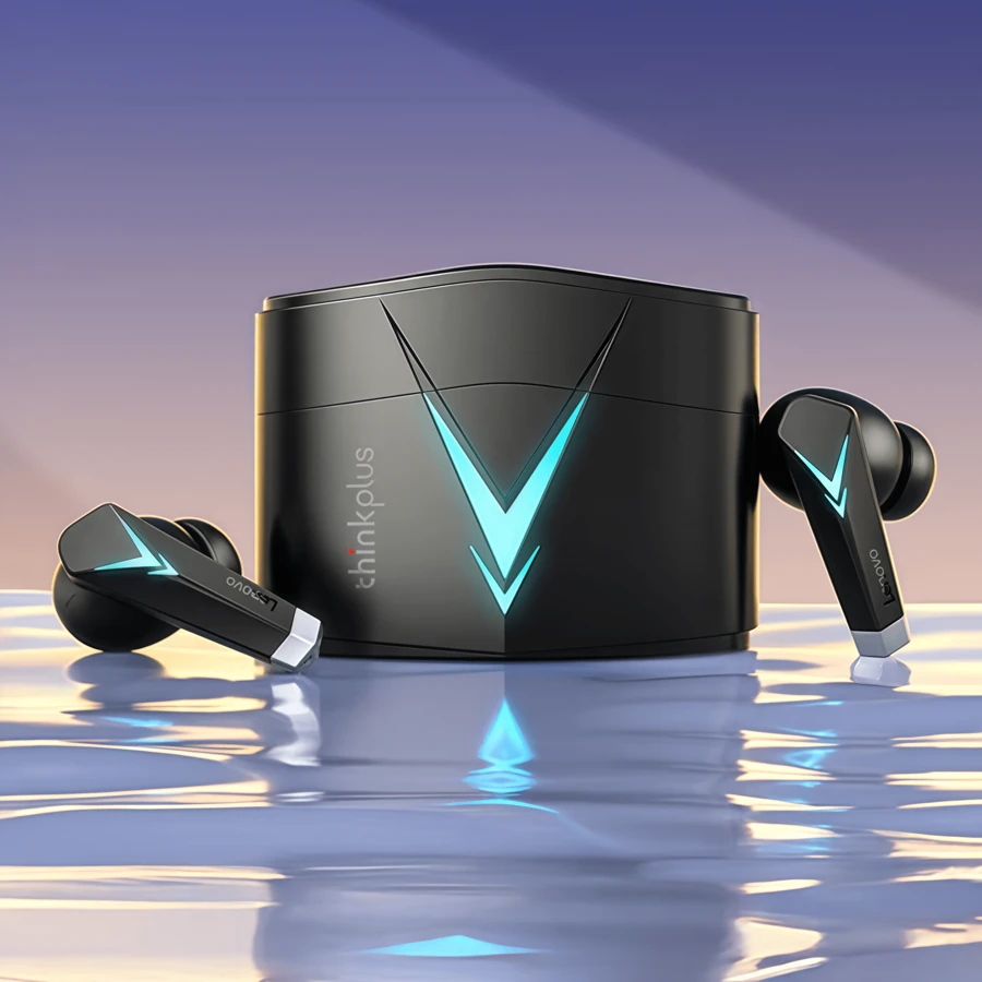 Lenovo LP6 Gaming Ohrstöpsel | Tiefe Bass-Immersion | Verzögerungsfreie Gruppen-Chat | Sofortiger Umschalten zwischen zwei Geräten | Klare Face-to-Face Anrufe | Plattformübergreifend für Android/iOS | 50 Stunden Dauerbetrieb