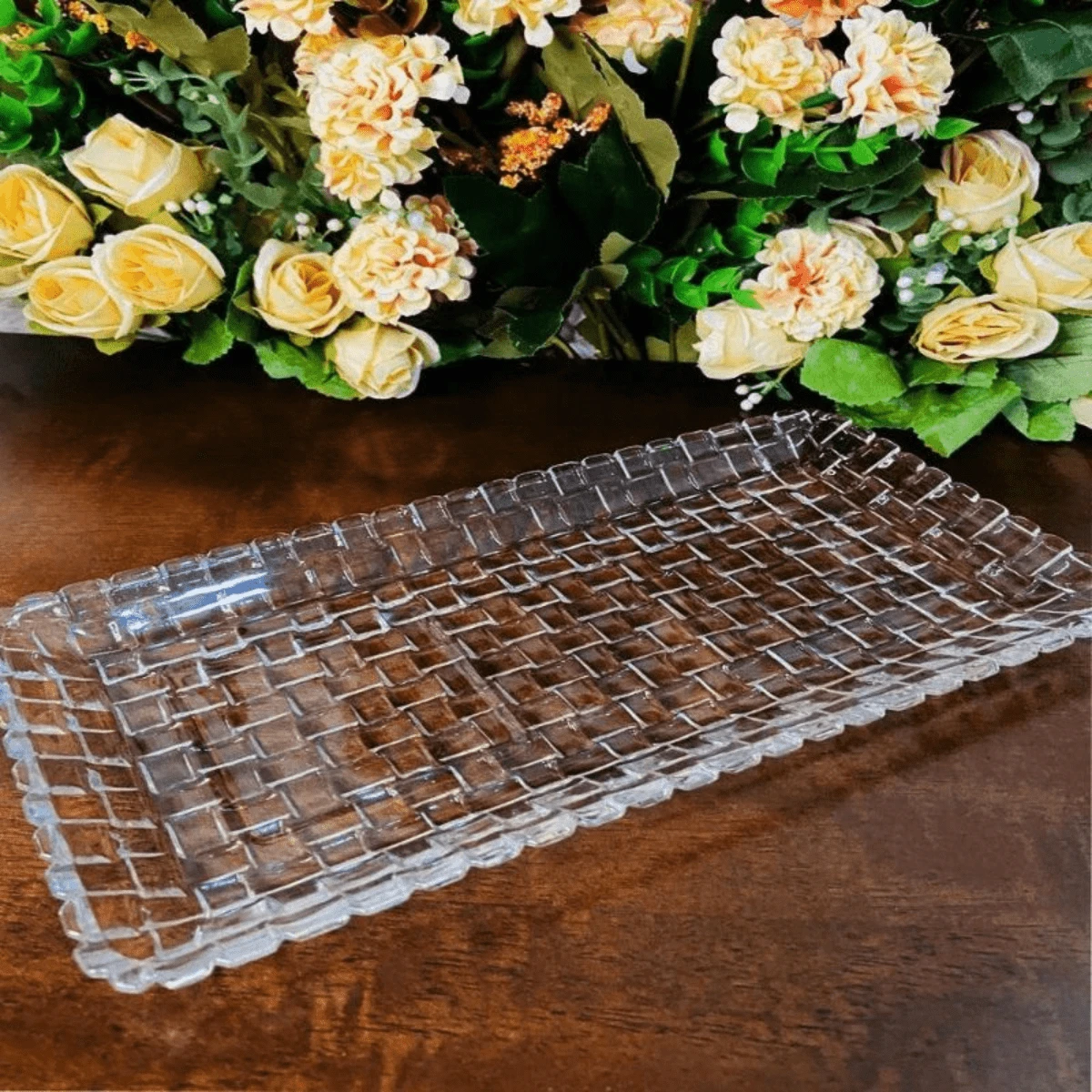 Travessa De Vidro Cristal Para Servir Petiscos