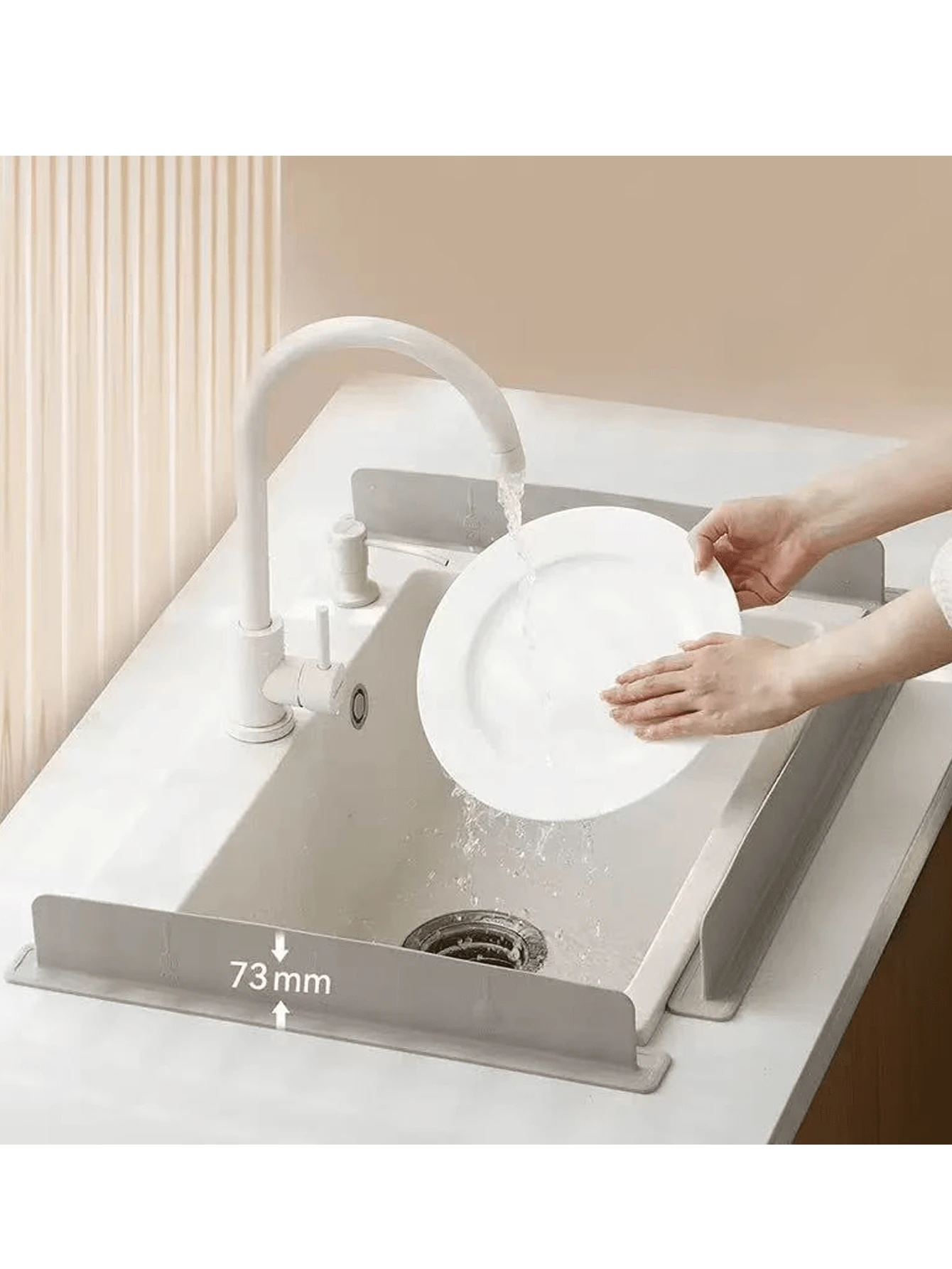 1 pièce Nouveau - Plaque de protection contre les éclaboussures de l'évier de cuisine domestique en silicone imperméable