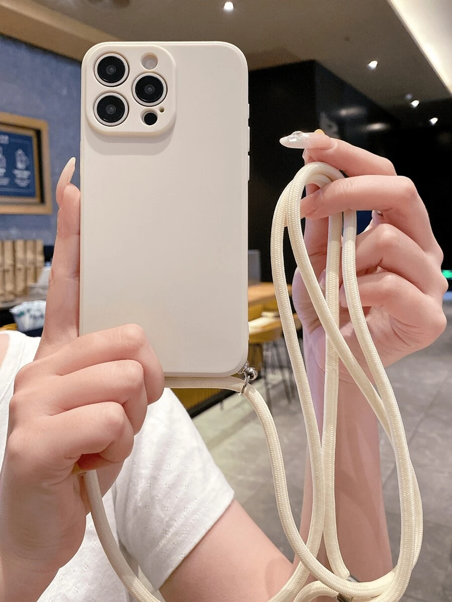 Schlüsselanhänger, Schlüsselband 1 Stück beige Zauberwürfel quadratische Handyhülle + Seil, stoßfest kompatibel mit Apple/Redmi/VIVO/OPPO
