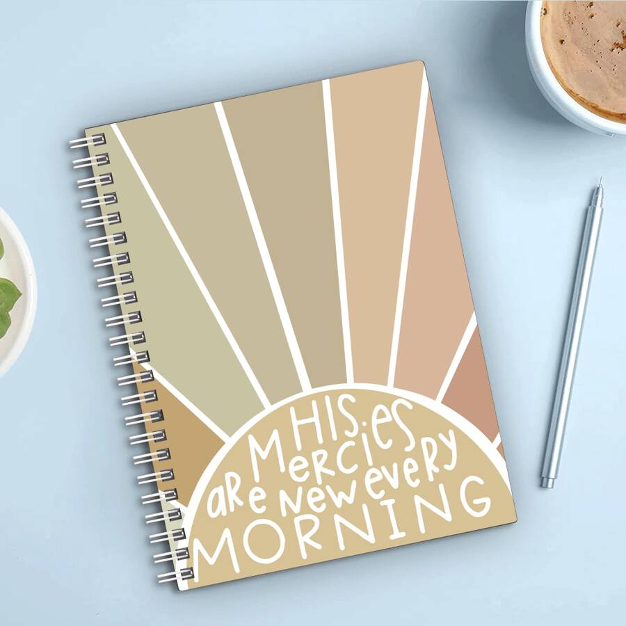 1 Pc 5.5x8.3" A5 Size Spiral Notebooks, Christian Notebook, Bible Journal, Prayer Journal, Boho Notebook For Friends, School Counselors & Therapists School Supplies,Back To School
