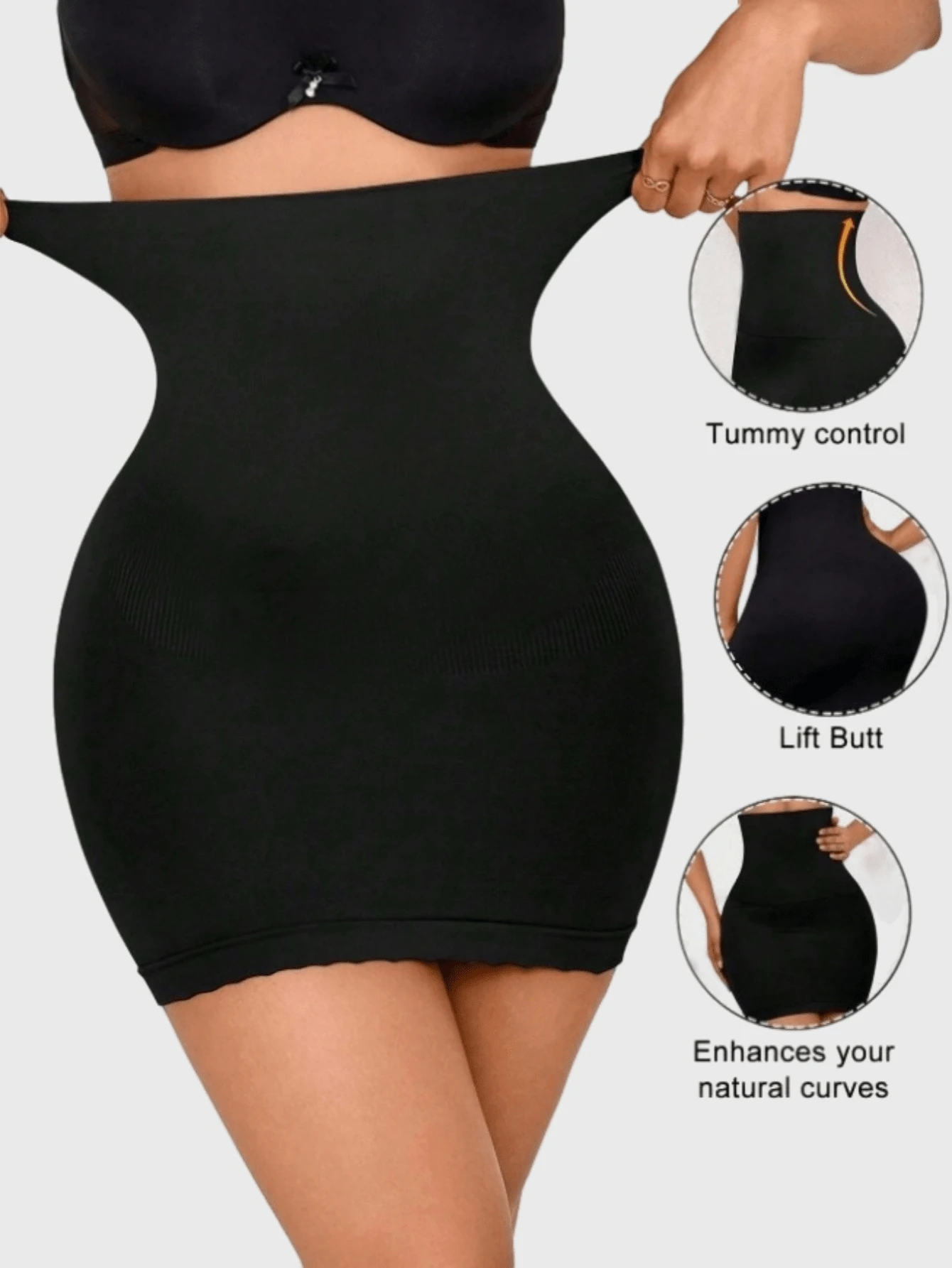 1pc Women Shape Seamless Shapewear Skirt Body Shaper & Butt Lifter Tummy Waist Thigh Control, High Waisted Slimming Bodycon Mini Skirt, Bodycon Skirt, Breathable Shapewear, Body Sculpting Skirt,Classic Daily Wear