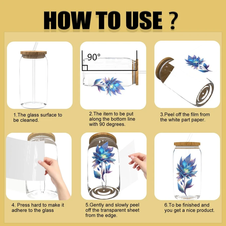 12PCS/SET UV DTF Transfer Stickers Fantasy Flowers Style UV DTF Cup Wrap Suitable For Glasses, Notebooks, Computers, Tables And Chairs, Etc. For DIY Creativity, High Viscosity UV DTF Cup Sticker(Mug Not Included)