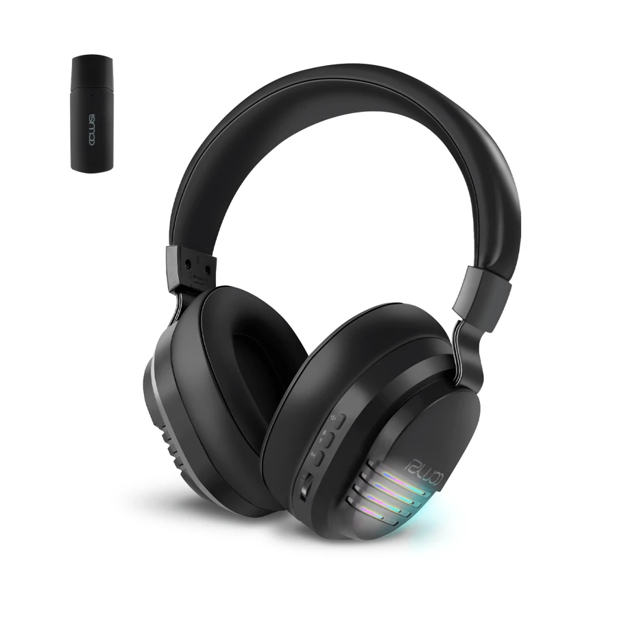 COLUSI Auriculares inalámbricos para juegos Colusi con efectos de iluminación RGB y enfriamiento, para portátiles, PC, , , Switch, con larga duración de batería, micrófono con cancelación de ruido, 2.4Ghz + BT 5.4, baja latencia, talla grande rápidos