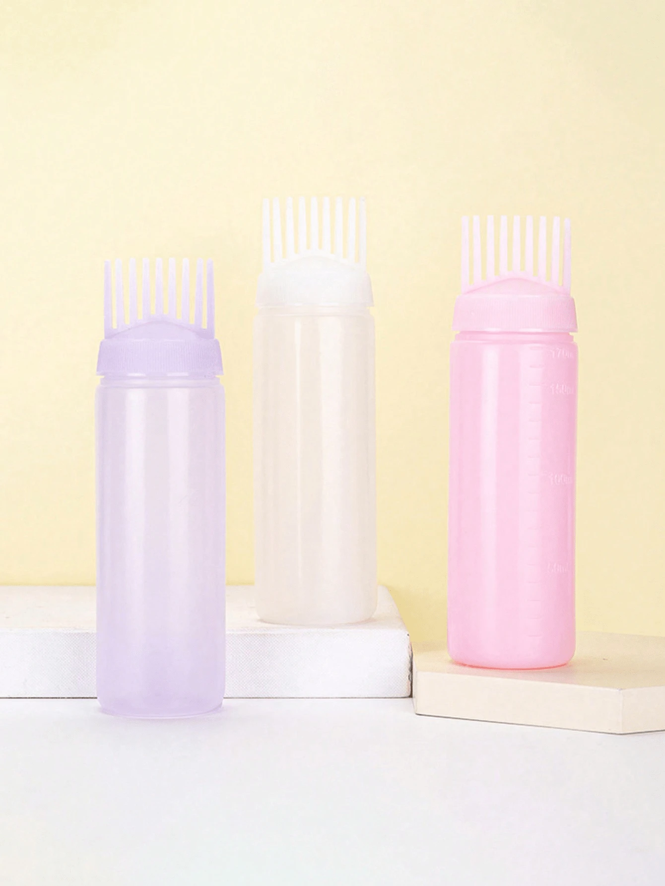 1pc/3pcs 170ml Precision Squeeze Applicator Bottle - Effortless Hair Oil & Dye Application - Root Comb Design For Perfect Coloring - Durable Styling Tool For Salon-Quality Results
