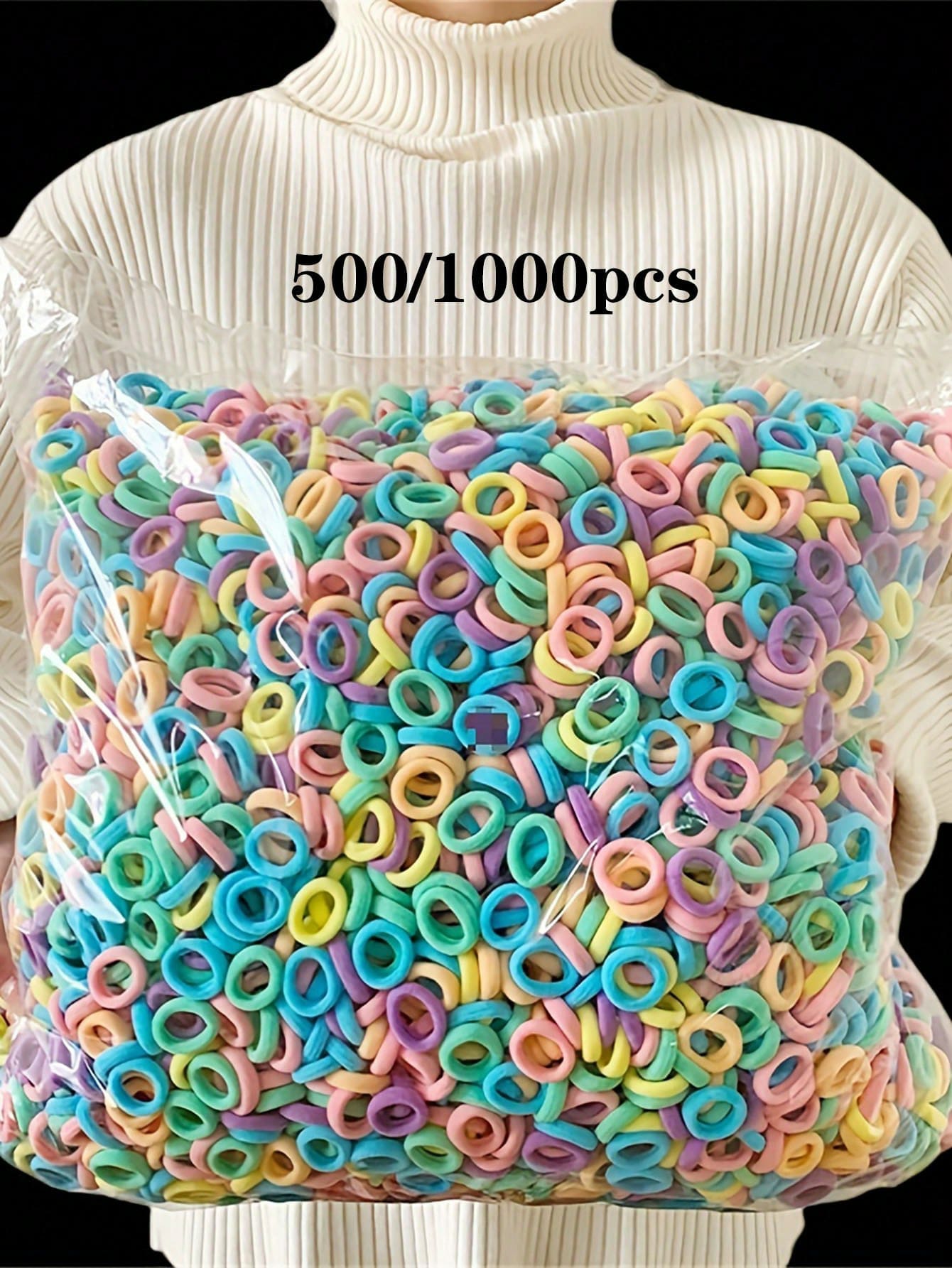 500pcs Girls Colorful Hair Ties, Hair Bands, Hair Accessories Set, Suitable For Daily Wear, Festival Gifts (Random Color)