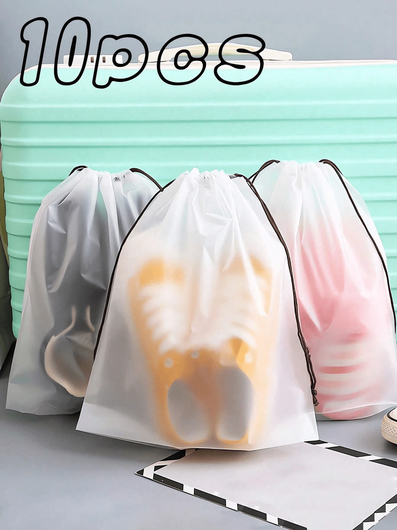Sacs à chaussures de voyage en plastique transparent portable, utilisés pour l'emballage et la protection des chaussures