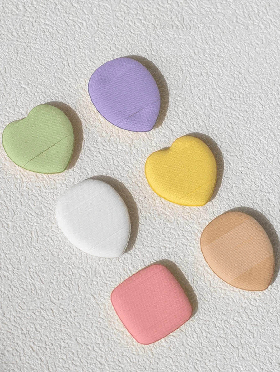 Set di 6 spugnette per trucco da applicare con le dita, a forma di cuore/goccia/quadrato, adatte per fondotinta, correttore, adatte a tutti i tipi di pelle, spugnette per trucco da dito per signore