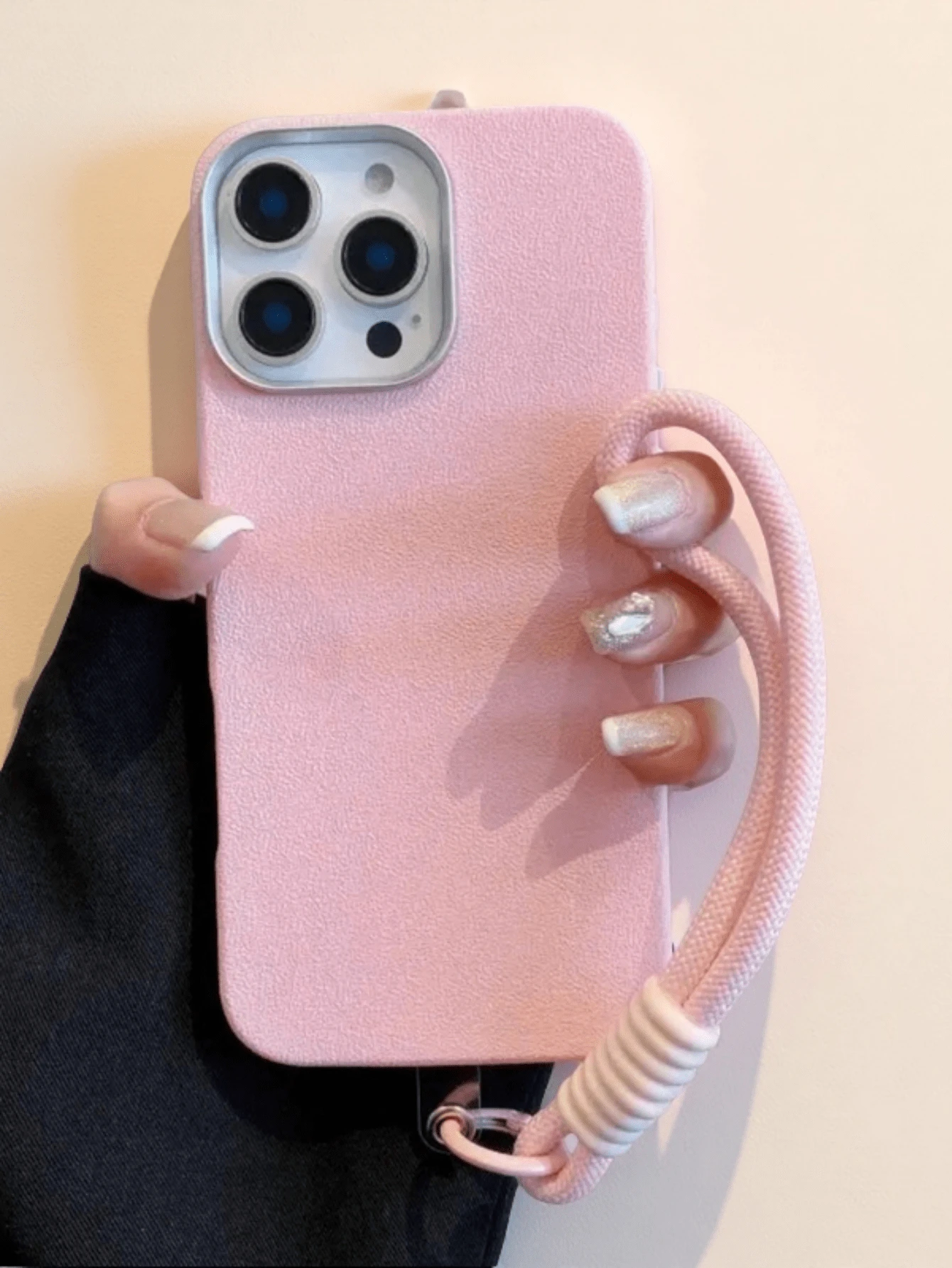Keychain,Lanyard Deluxe Genuine Leather Shockproof Protective Case With Matching Wrist Strap | Pink Peony/Cotton Candy White | Compatible With Apple 16/15/14/13/12/11 Pro Max, A02/A3/A05 And Redmi 9A/9C/10C, And Redmi | Mature, Light And Ideal Gift