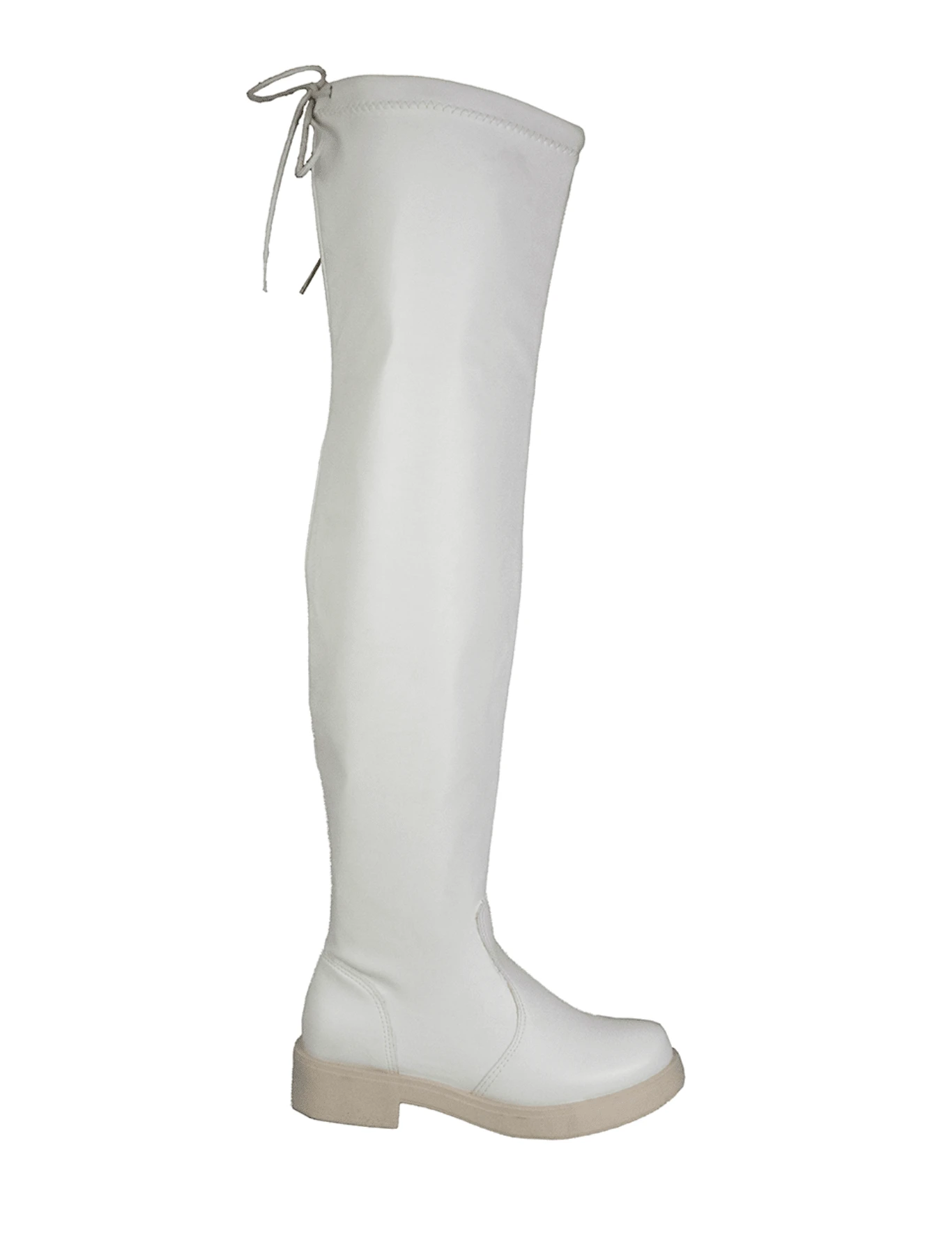 AC. ANA CRISTINA FOOTWEAR Bota Over The Knne AC Salto Baixo Napa Stresch Simples Universitário OUTONO/INVERNO, Bota cano longo bota branca botas feminina elegant