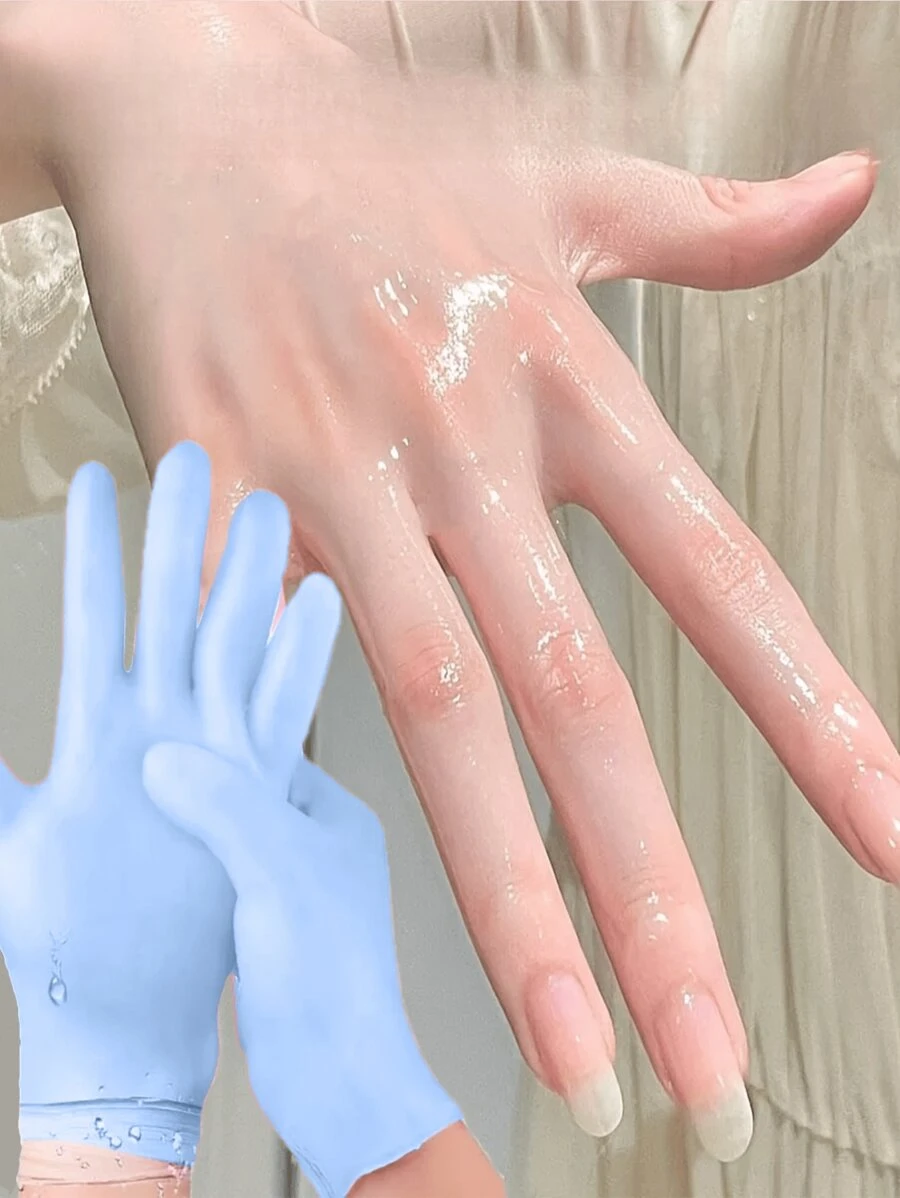 1Pair Blue Moisturizing Hand Gloves, For Dry Cracked Skin Softening Exfoliating Feet Hand Care Tools, Soft Silicone Gel, Skin Repairing, Reusable, Suitable For Hand Care, Beige/Pink,Hand Care,Gift,Care Tools, Soft Silicone Gloves, Gel Spa Moisturizing Gloves, Aloe Vera Lotion Gloves For Repairing Dry, One Size Fits All, Ideal For Home Hydration, Moisturizing Hand Gloves,Gift For My Mother,Mother's Day,Travel Accessories
