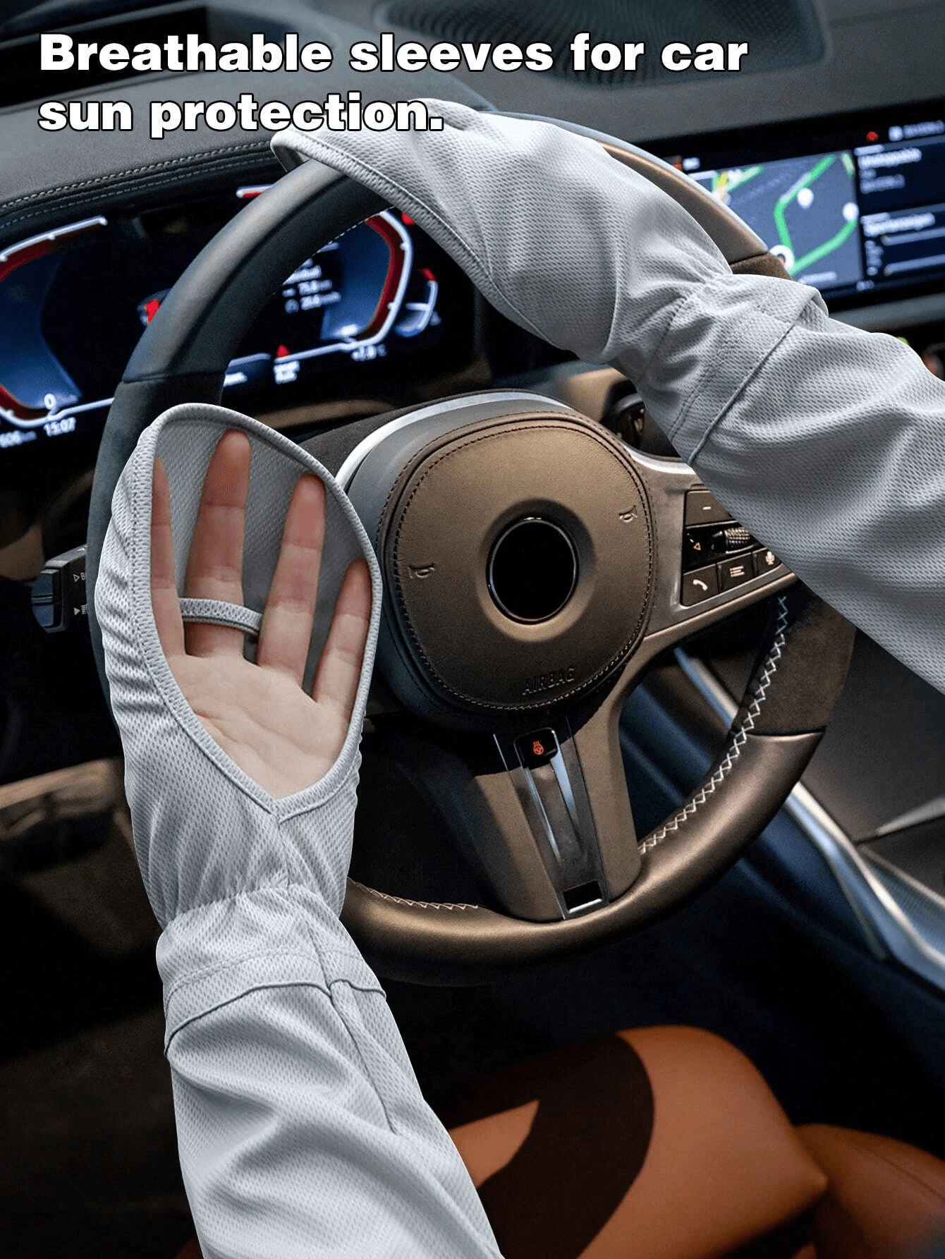 Summer Driving Arm Sleeves, Breathable Sunscreen Sleeves, Available In Grey 1 Pair/Blue 1 Pair/Pink 1 Pair/Black 1 Pair/White 1 Pair