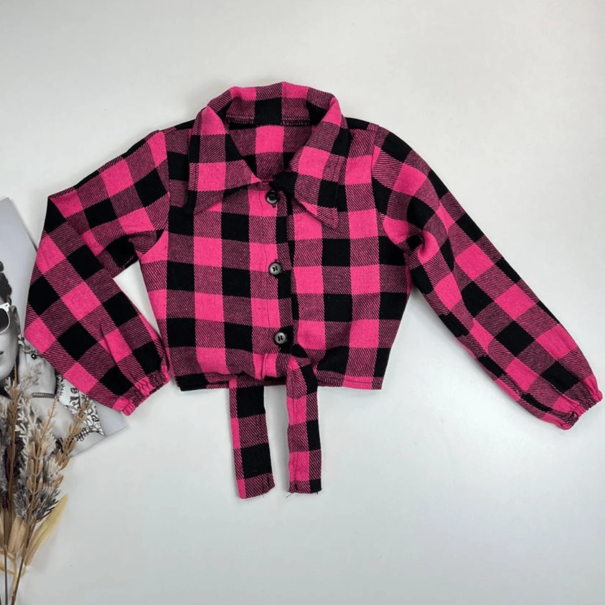 Blusa Camisa Feminina Xadrez Flanela Infantil Look Junino Festa Junina Moda Country 02 ao 16