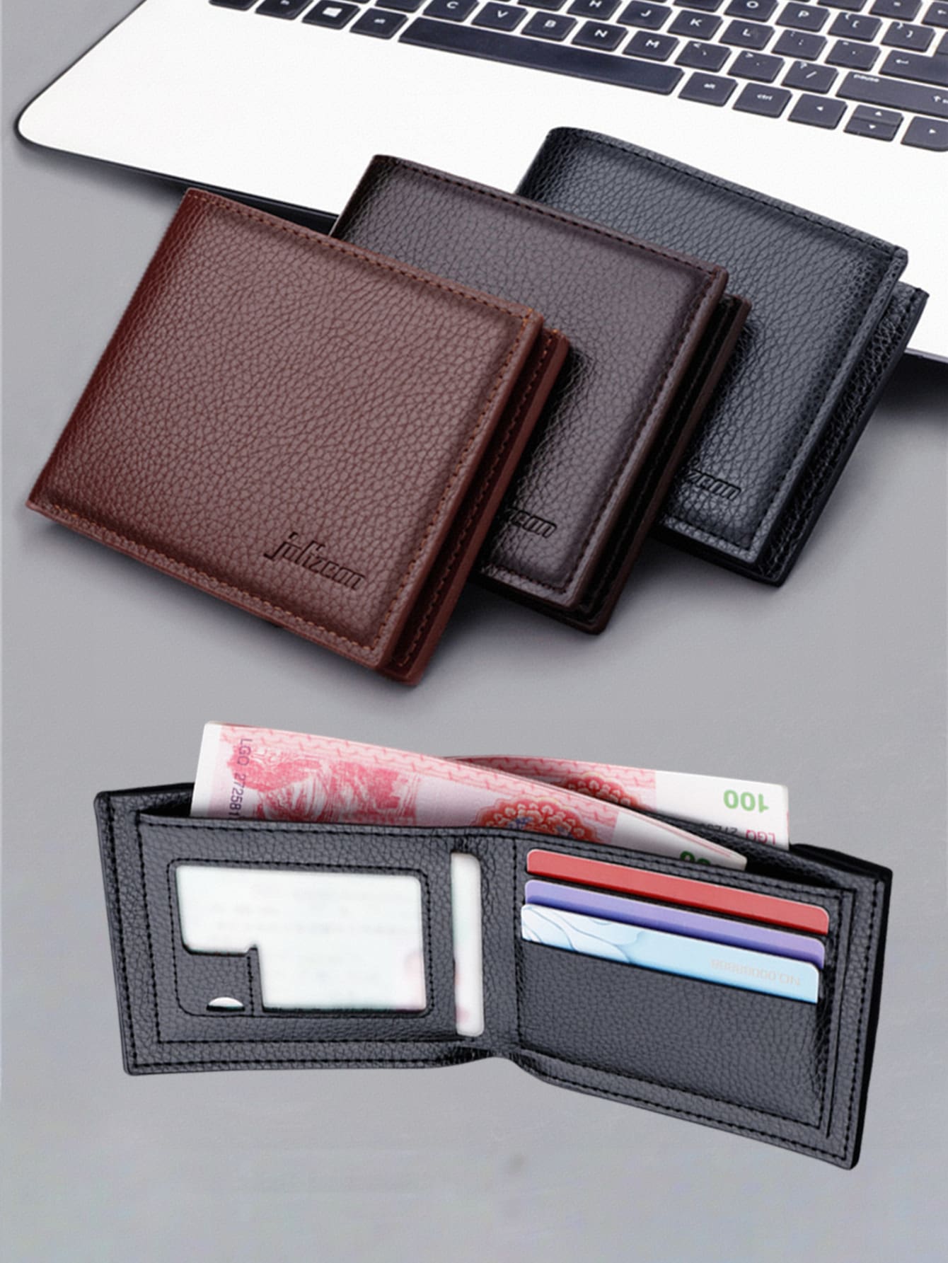 1pc Men's Fashion Simple Wallet Card Bag, Business Horizontal Short Wallet, Fashionable Large Capacity Wallet, Portable Credit Card Wallet
