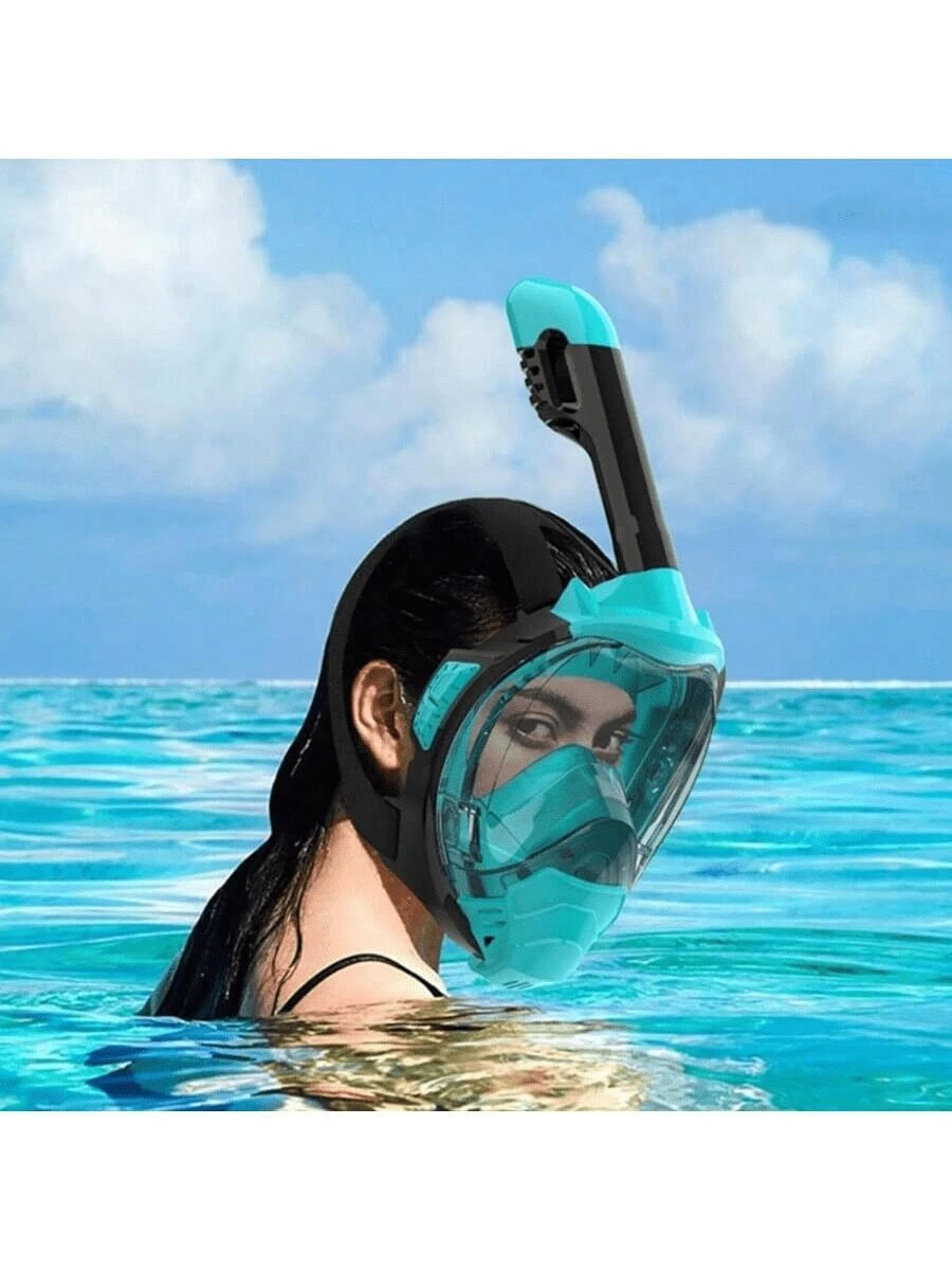 1 Stück Tauchmaske für Erwachsene mit vollem Trockensystem, Silikon-Schnorchelmaske für Deep Diving, Schwimmspiegel mit Bestsellerunterstützung für GoPro Kamera, beschlagfreie Tauchmaske mit Schwimmfähigkeit