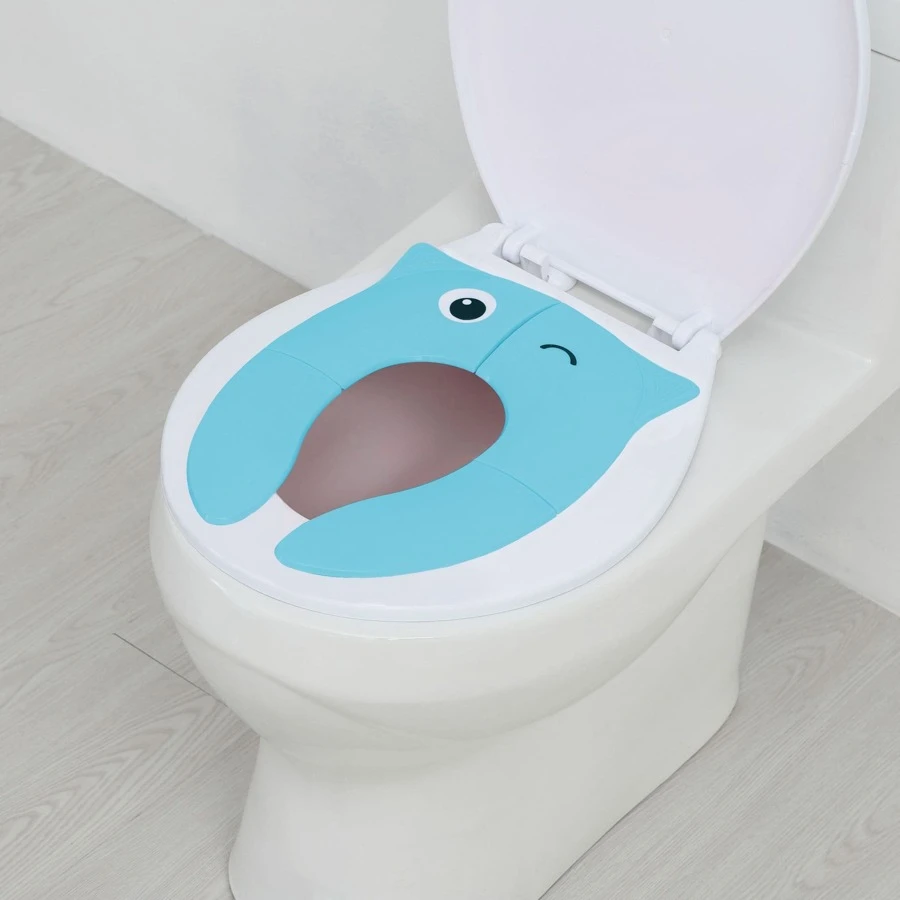 1pc Cartoon Owl Design Toddler Potty Training Toilet Seat, Cute & Portable Folding Toilet For Children, Camping & Travel
