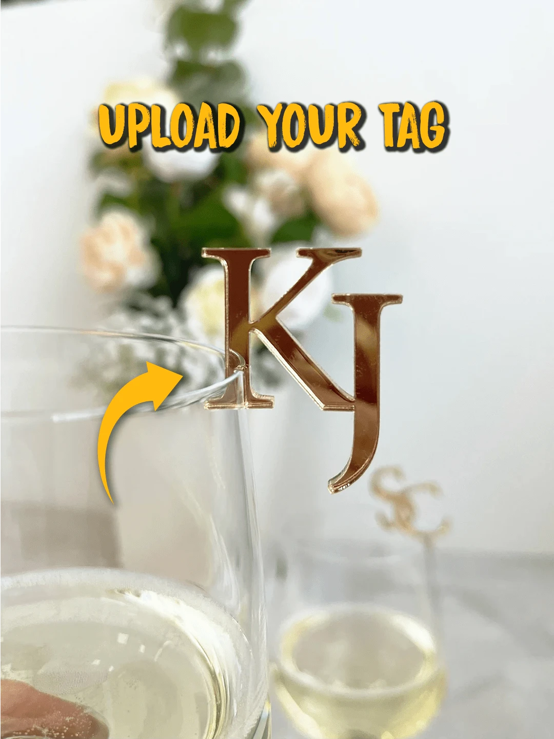 2Pcs Custom Wedding Drink Tags With Initials, Personalized Drink Tags, Luxury Wedding Gifts, Table Decoration, Holiday Gifts, Wedding Anniversary Memorable Gifts