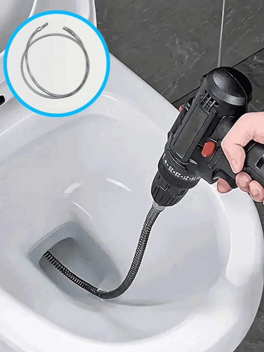 Home Electric Drill Drain Opener Accessories Coil Spring Pipe, Drain Cleaning Coil, Clog Remover For Sink, Bathroom Toilet Floor Drain, Cleaning Hair And Debris From Clogged Drains, Kitchen, Bathroom And Toilet Cleaning Supplies