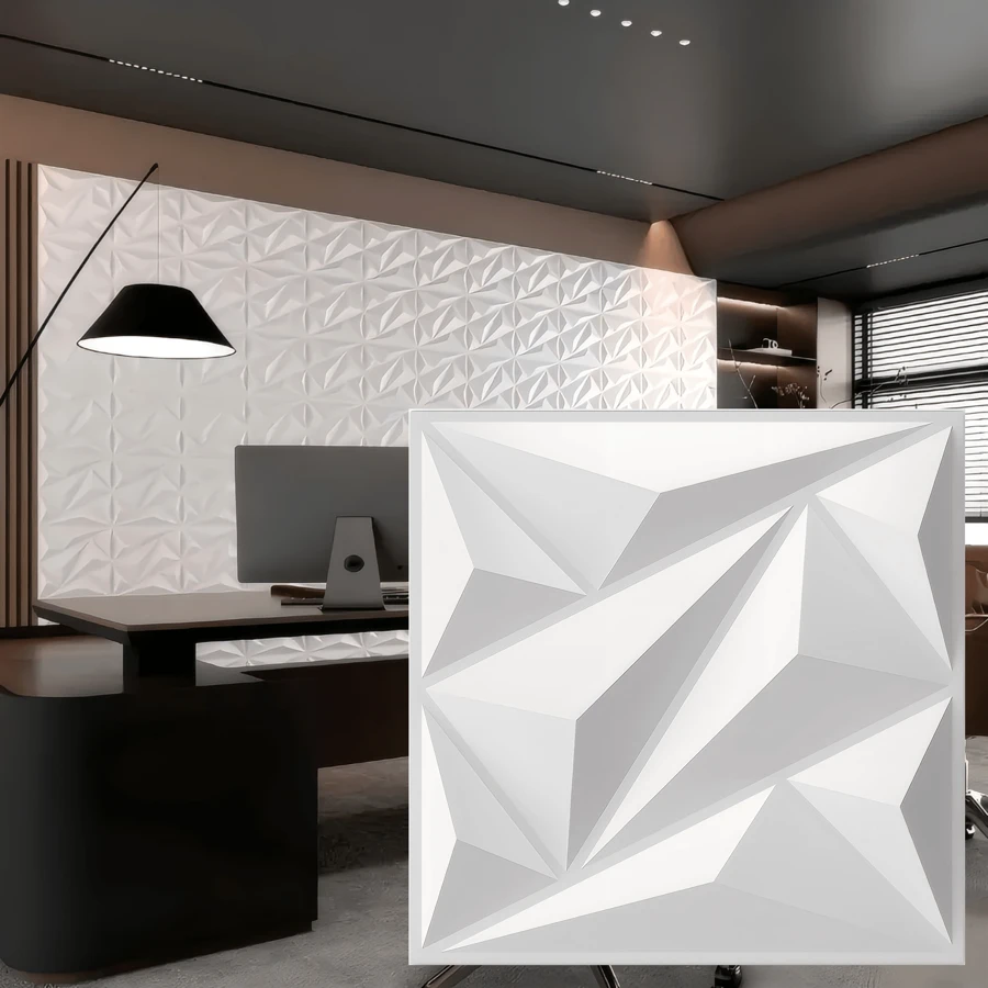 NKEN Panouri de perete Art 3D din PVC 11.8"X11.8" (30x30cm) – Opțiuni pachet 10/20/30/40 – Detașabile, impermeabile și ignifuge – Decor pentru living/dormitor/baie/comercial (bandă adezivă inclusă)