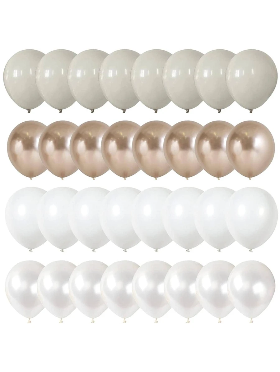 21 pezzi di palloncini beige, bianchi, sabbia, oro metallico, perle bianchi per decorazioni di feste di compleanno, matrimoni, fidanzamenti e cerimonie boho per donne