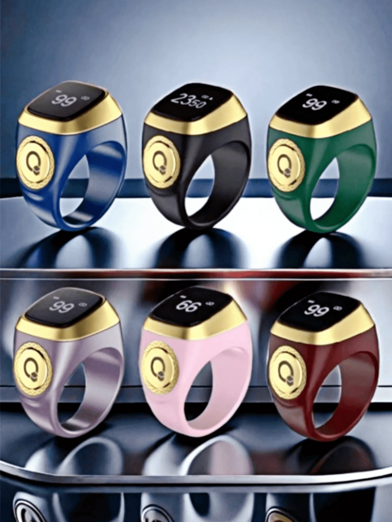 1 pieza Contador de anillos Bluetooth premium, compacto y portátil, de color