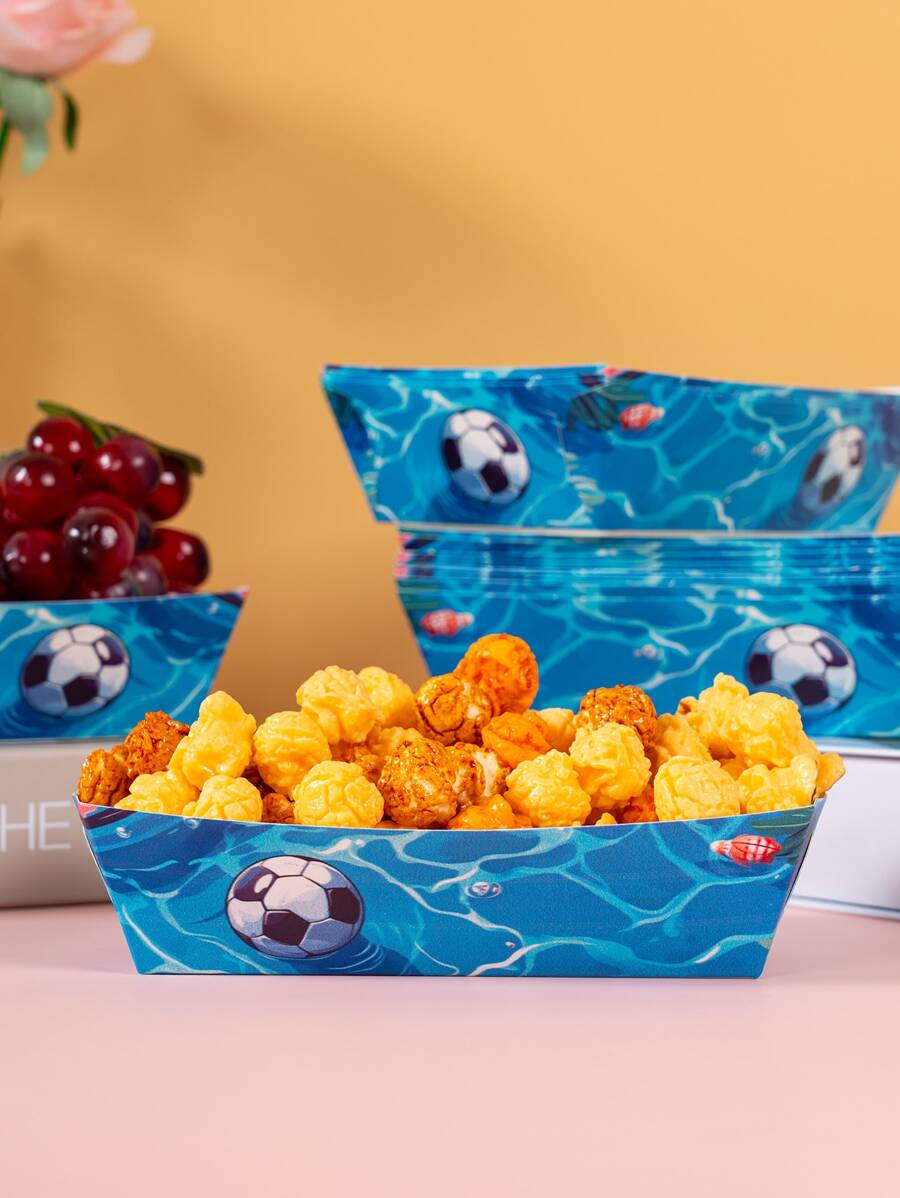 Bedruckter faltbarer rechteckiger Papierschale, Einwegteller für Snacks & Mitnehmen