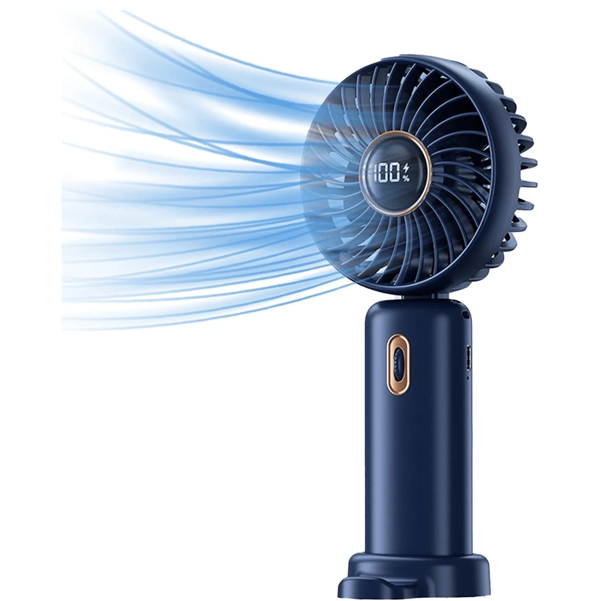 Ultra-Quiet Portable Handheld Fan, 5 Adjustable Wind Speeds, Digital Display Function, Strong Wind Power, USB Charging, Ultra-Long Battery Life, Convenient And Compact, Suitable For Indoor Office And Outdoor Travel, Summer Gifts